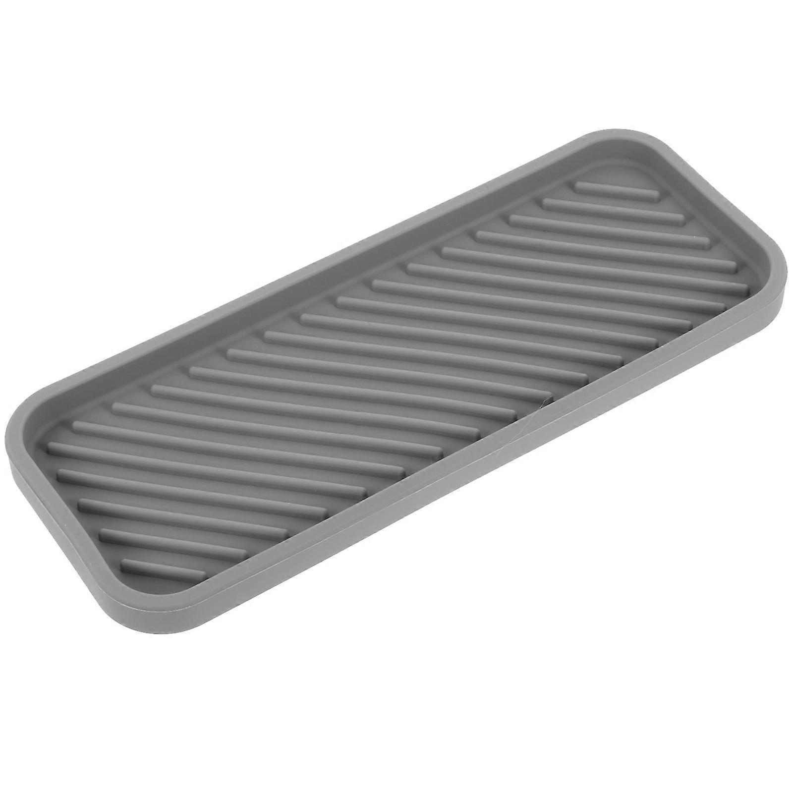 Decorative Tray Bathroom Organiser Tray Thickened and Simple Shape Dark Grey 22.3X9X1.2CM Drying 1Pack