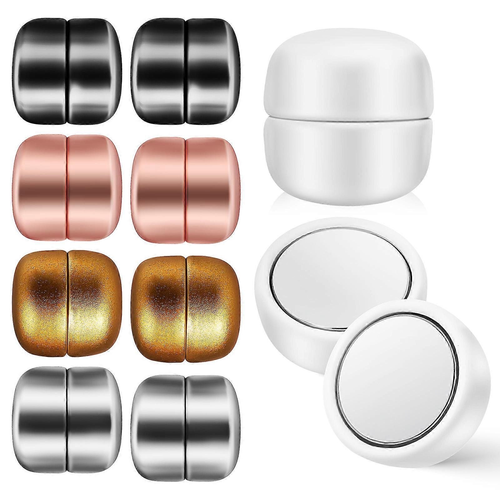 Magnetic Hijab Pins 10pcs Set Versatile Scarf Magnets with Clasps for Headscarves, Shawls & Clothing Durable Silver, Gold, Gunmetal & White Design