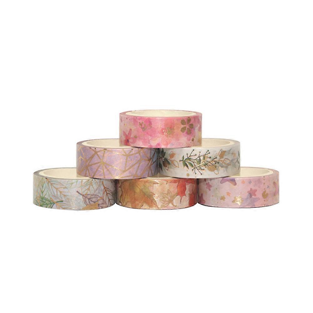 Washi Tape Stickers Japanese Stationery Decorative Adhesive Tapes Mixed Color 500x1.5cm Diy Craft Supplies 6 Rolls