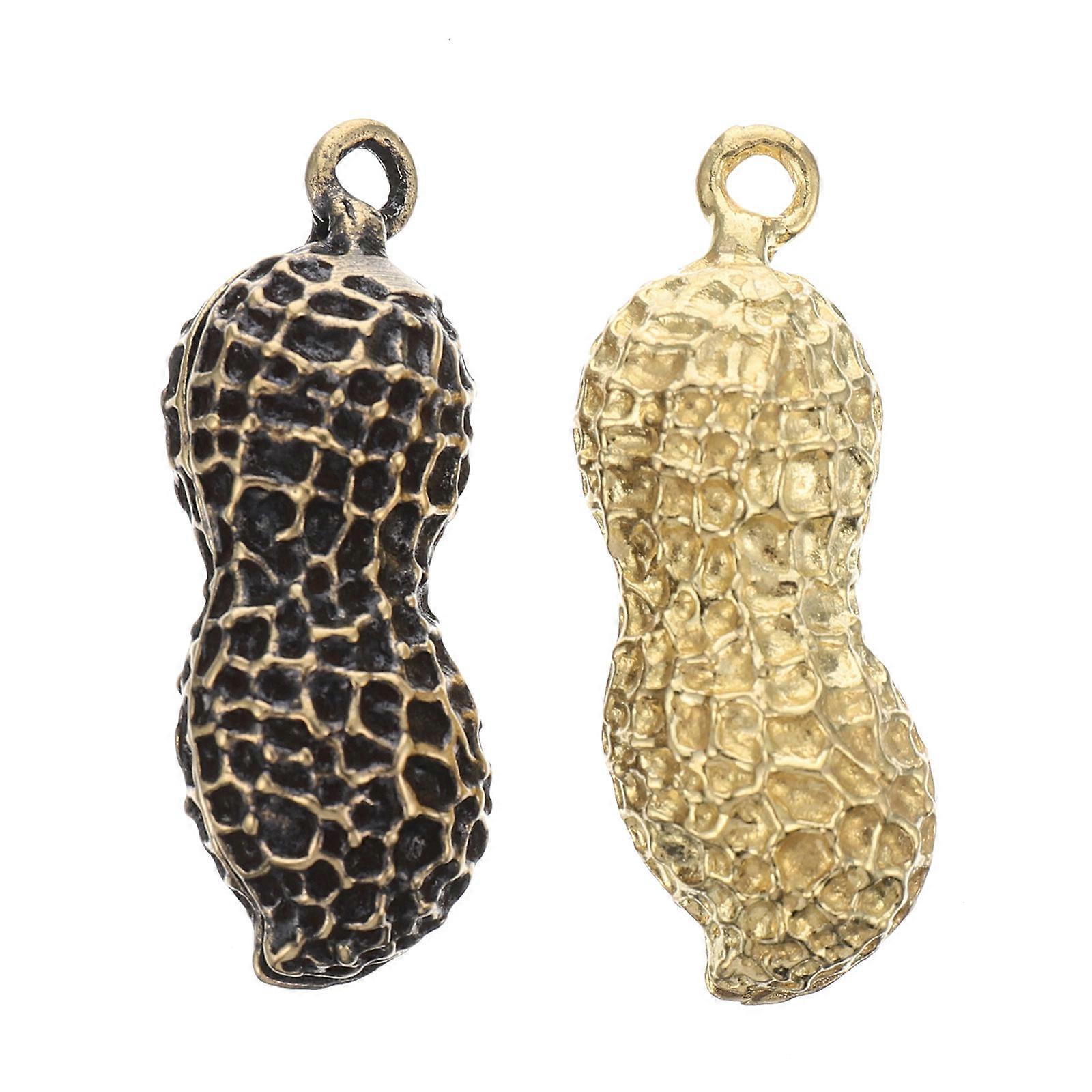 Lucky Pendant Peanut Shape Keychain For Daily Use 2 Pcs