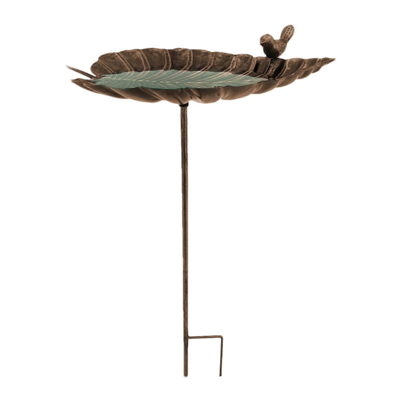 Standing bird bath Garden metal bird bath Terrace cast iron leaf water bowl