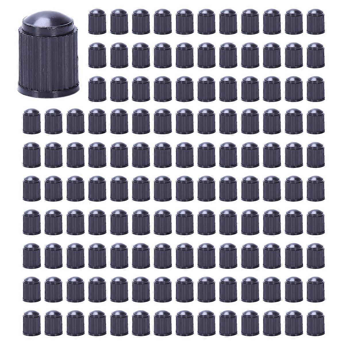 Set of 100 - Black Plastic Replacement Valve Caps