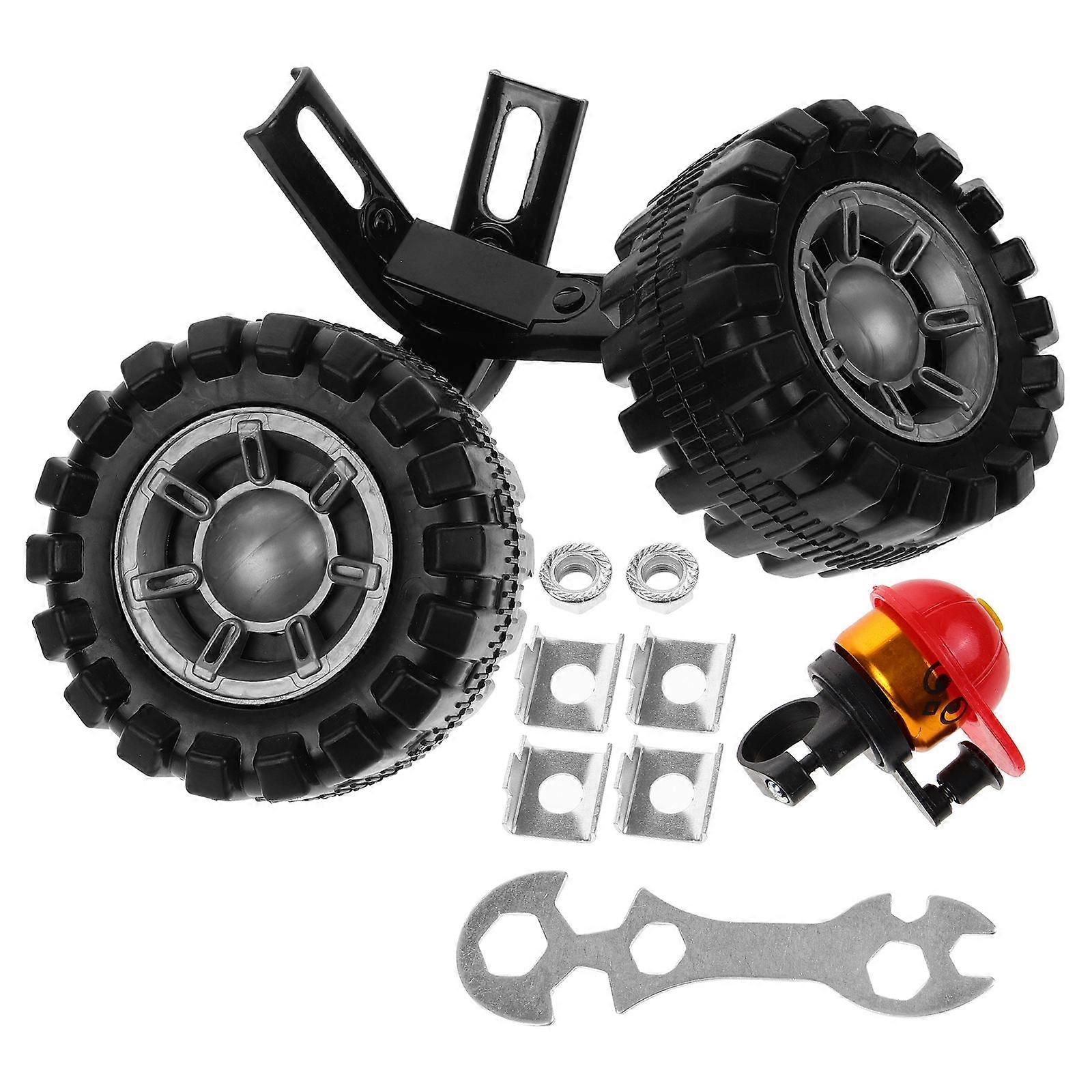 Bisiklet Sabitleyici Tekerlekler 12 inç Çocuk Bisiklet Yardımcı Tekerlekler Bisiklet Uygulaması için Çocuklar Siyah Yuvarlak Metal Denge Sabitleyici 1 Set