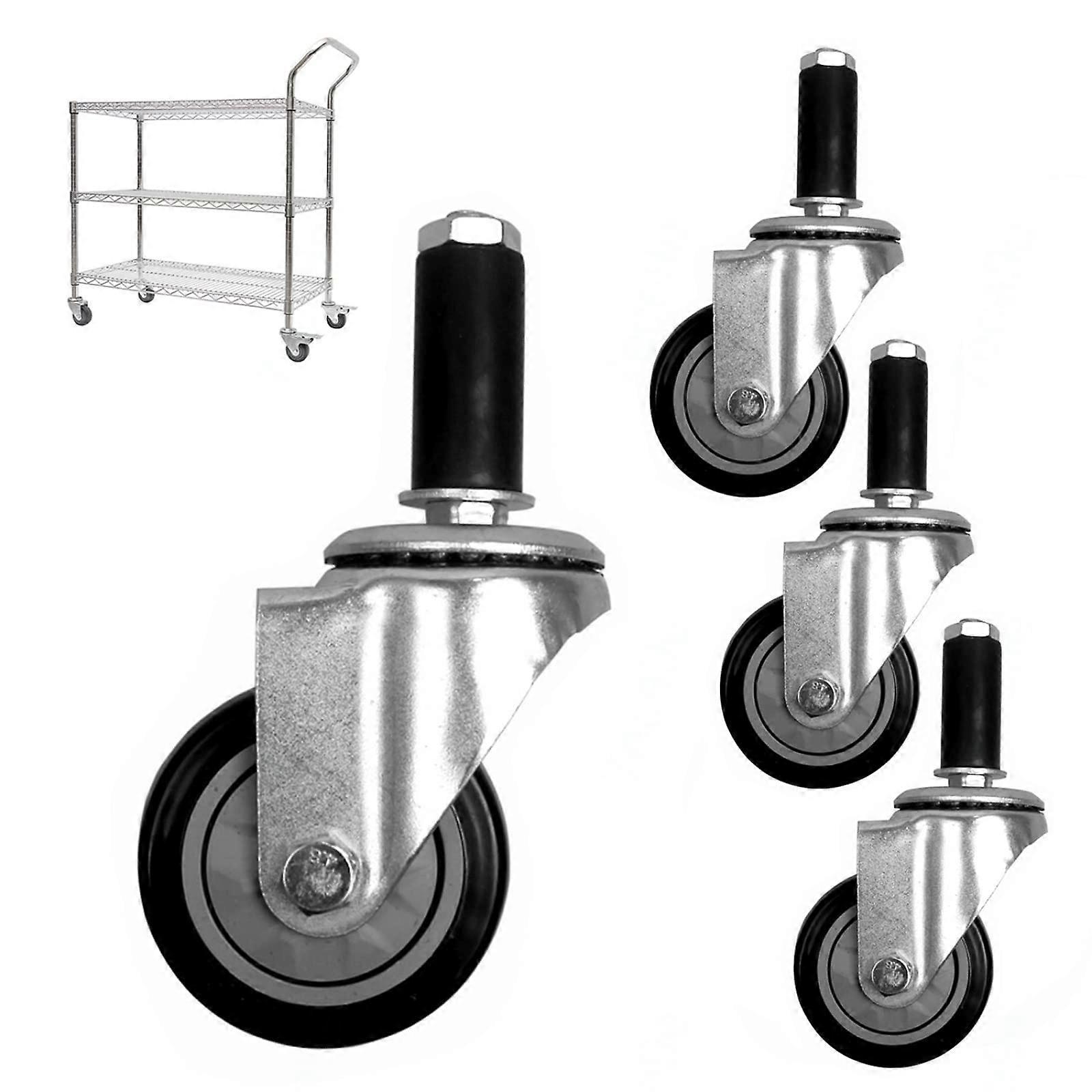 Heavyduty swivel casters, highperformance trolley, workbench casters for moving, rubber replacement casters, 4 inch(3in)
