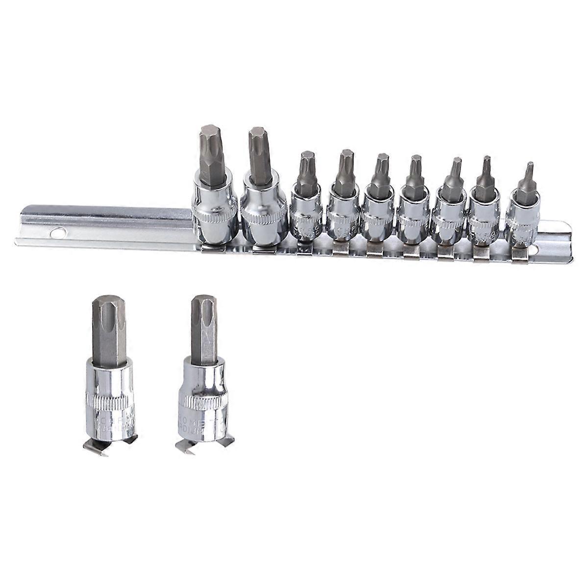 Bit Sockets T Shape Bit Socket Handymen In Silver 11Pcs