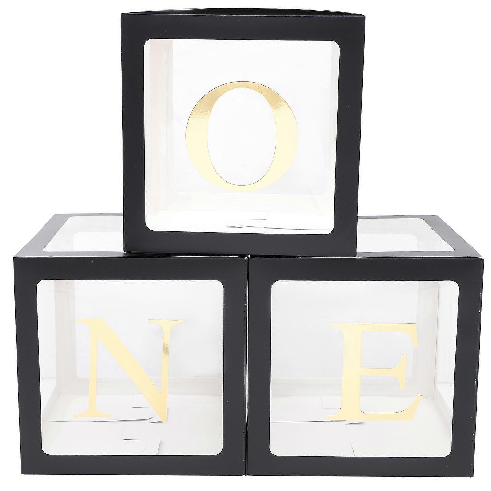 One Balloon Boxes First Birthday Party Decoration Assorted Color Square Shape Storage Holder 1 Set