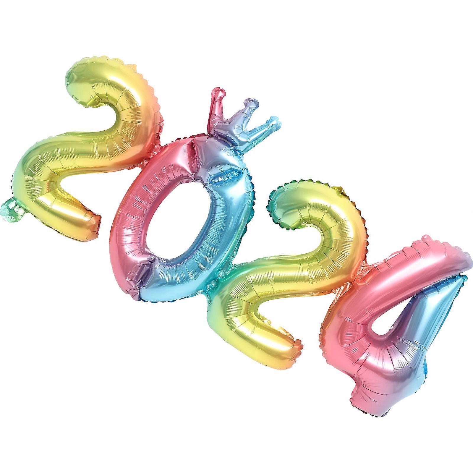 Balloons Numbers New Year Balloon Decorative Balloons Party Decoration Number Shape Gradient Colors 99x45.5cm 1Set