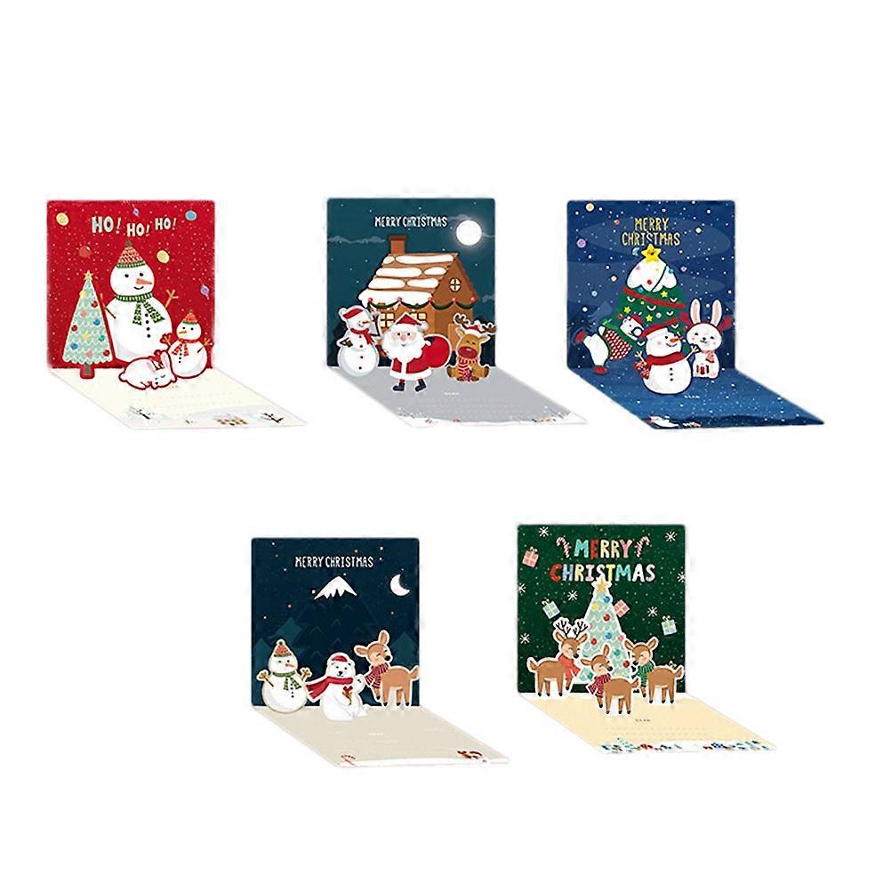 Three-Dimensional Card Christmas Write Wishes Assorted Color 22X11CM 5 Sets