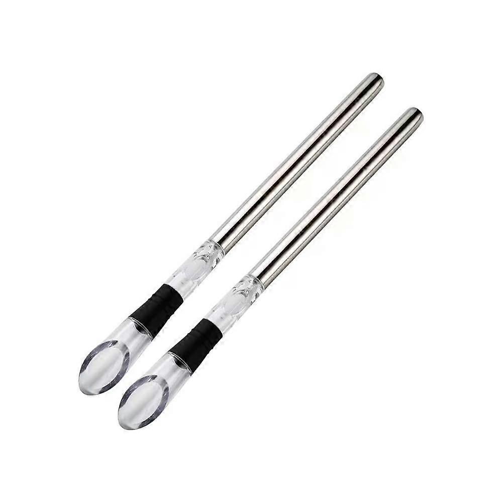 2 Pieces Wine Cooler Wine Bottle Cooler Stainless Steel Wine Cooler Stick Wine Decanter with Wine Aerator