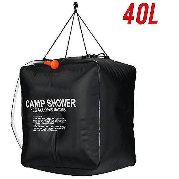 Portable Camping Shower Bag, 40L Solar Heating Bag with Removable Hose and Switchable Shower Head Suitable for Outdoor Adventures