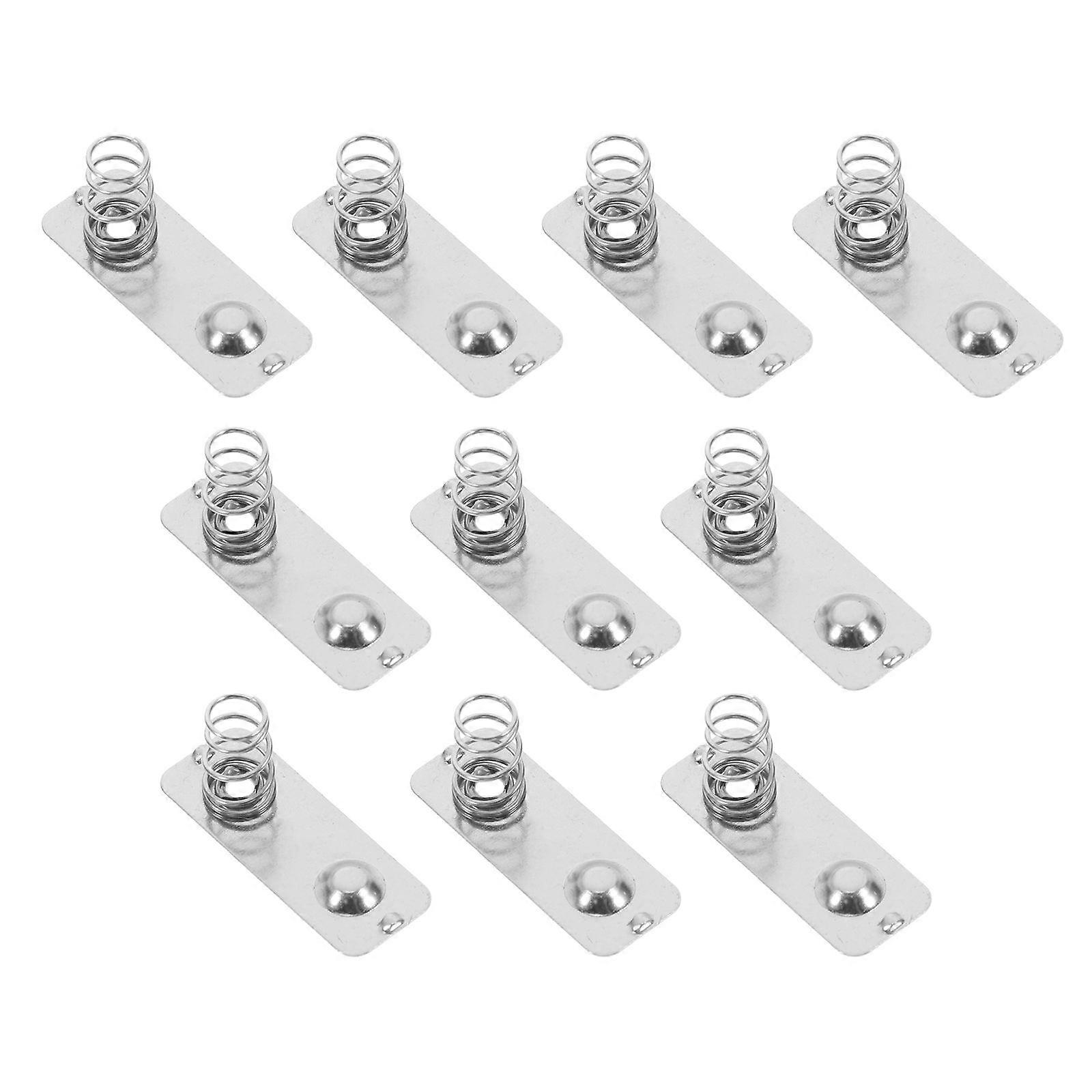 10PCS Metal Battery Spring Contact Plate AA Battery Terminal Plate Battery Contact Spring Replacement Silver-Plated Battery Spring for Remote Control 