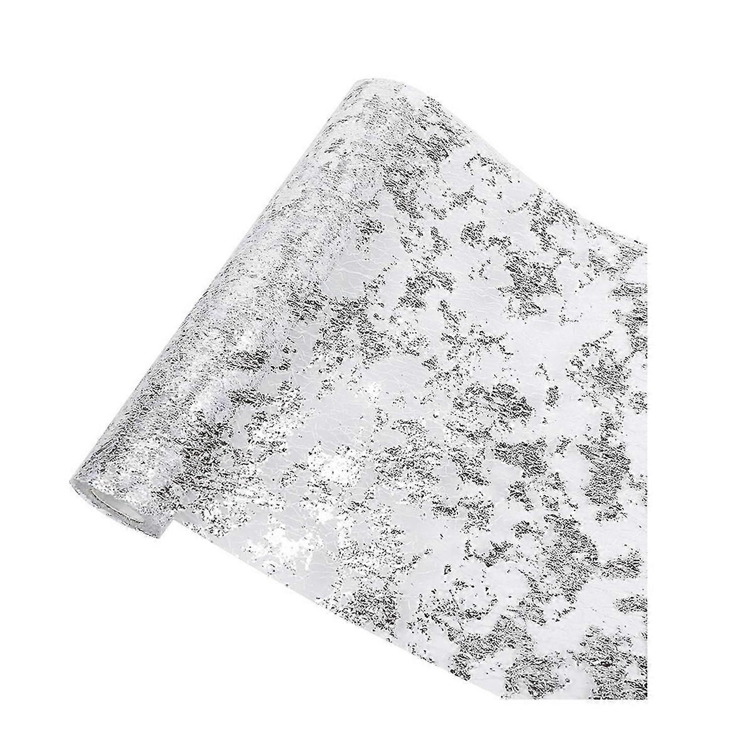 Silver Tablecloth Sequined Glitter Foil Metallic Silver Fine Mesh Tablecloth Suitable for Various Oc