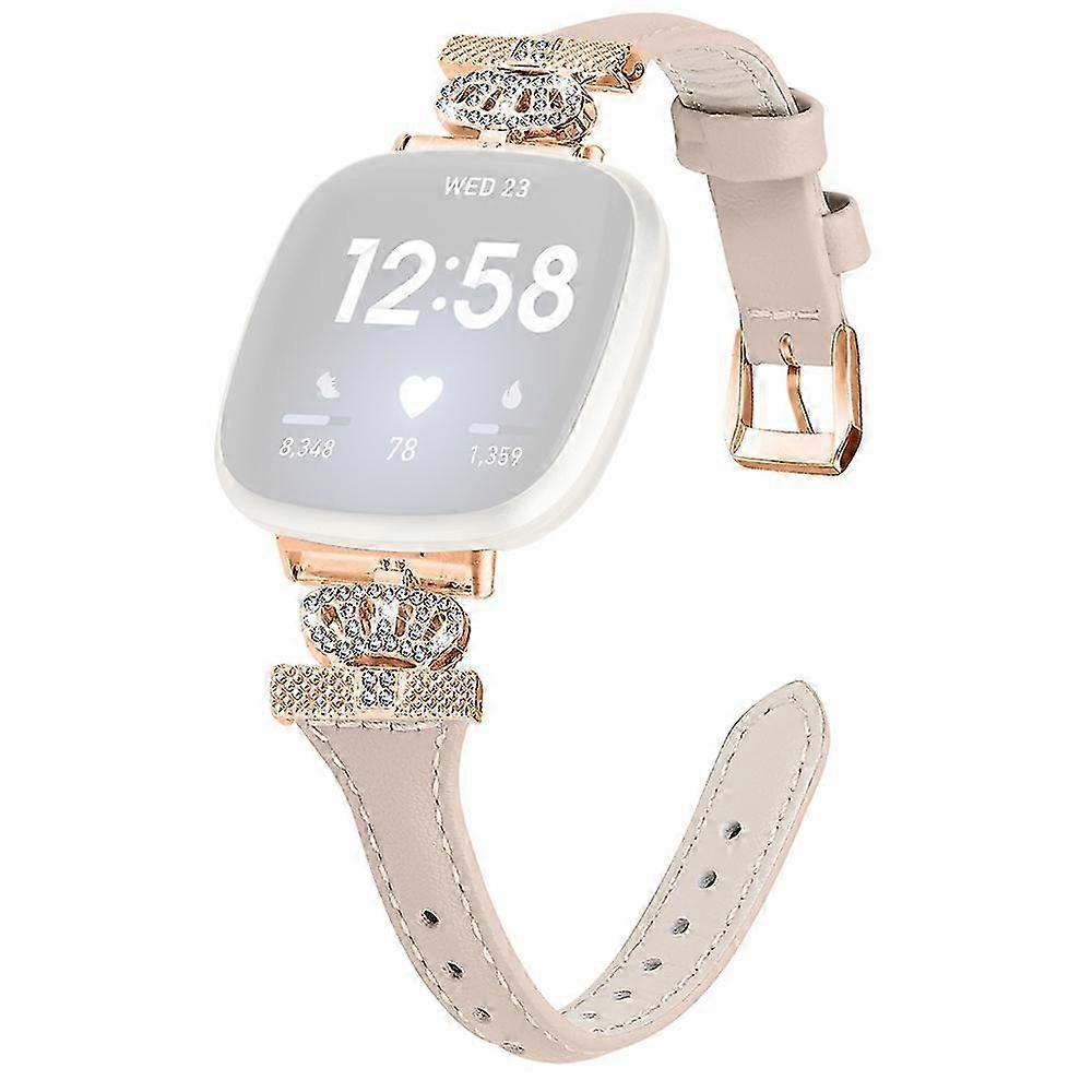 For Smartwatch Compatible with Certain Brands Rose Gold Buckle Strap with Rhinestones