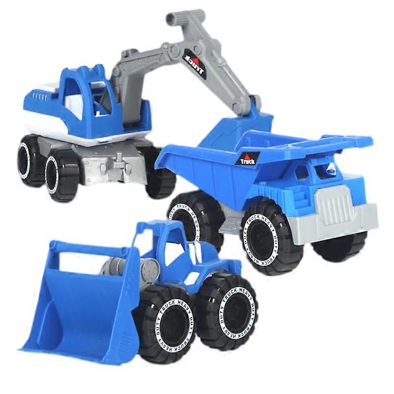 3Piece Toy Set with Simulation Vehicles for Excavator, Sand Truck, and Transporter Promotes Active Play
