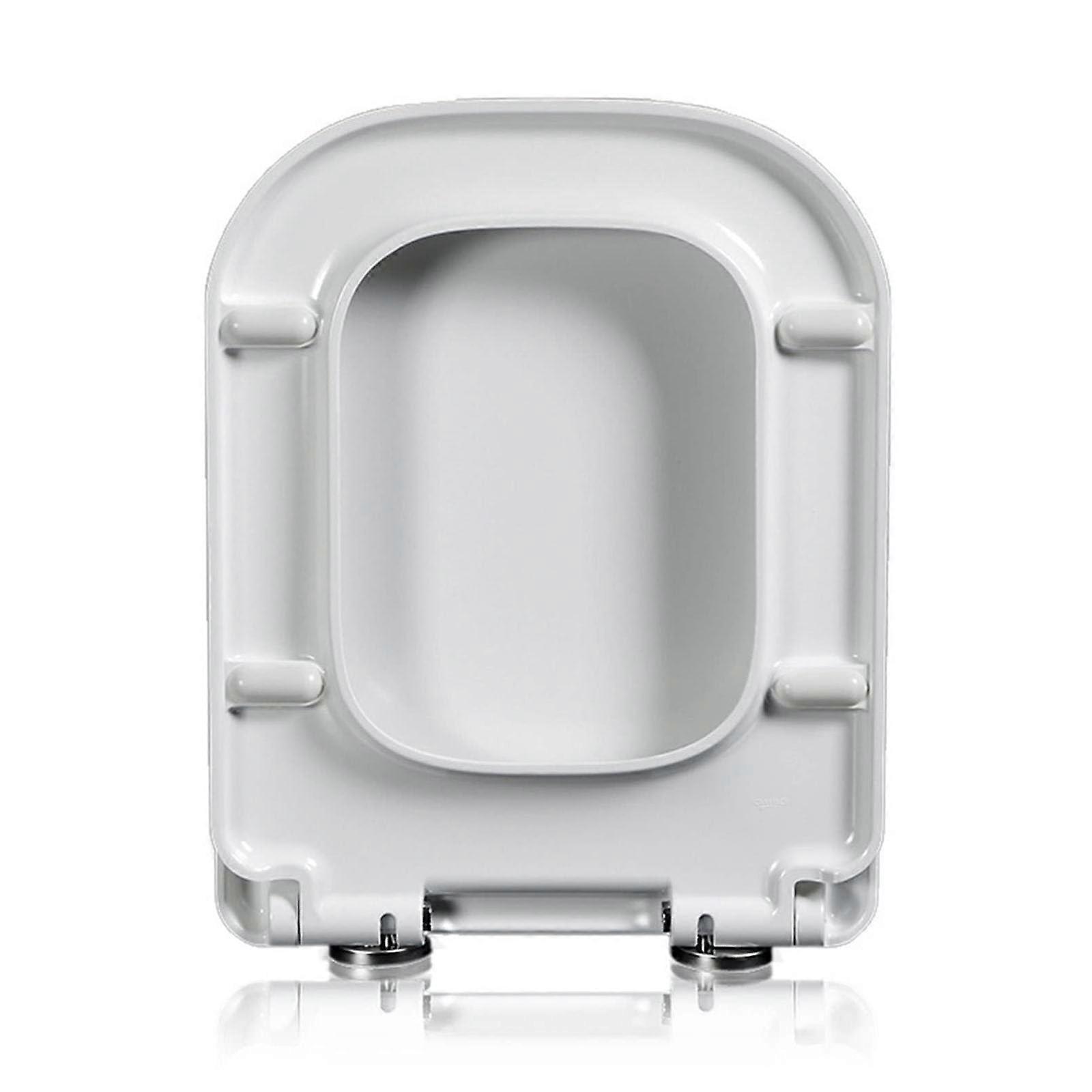 Toilet Lid with SoftClose, Quick Release, Adjustable Hinges, White