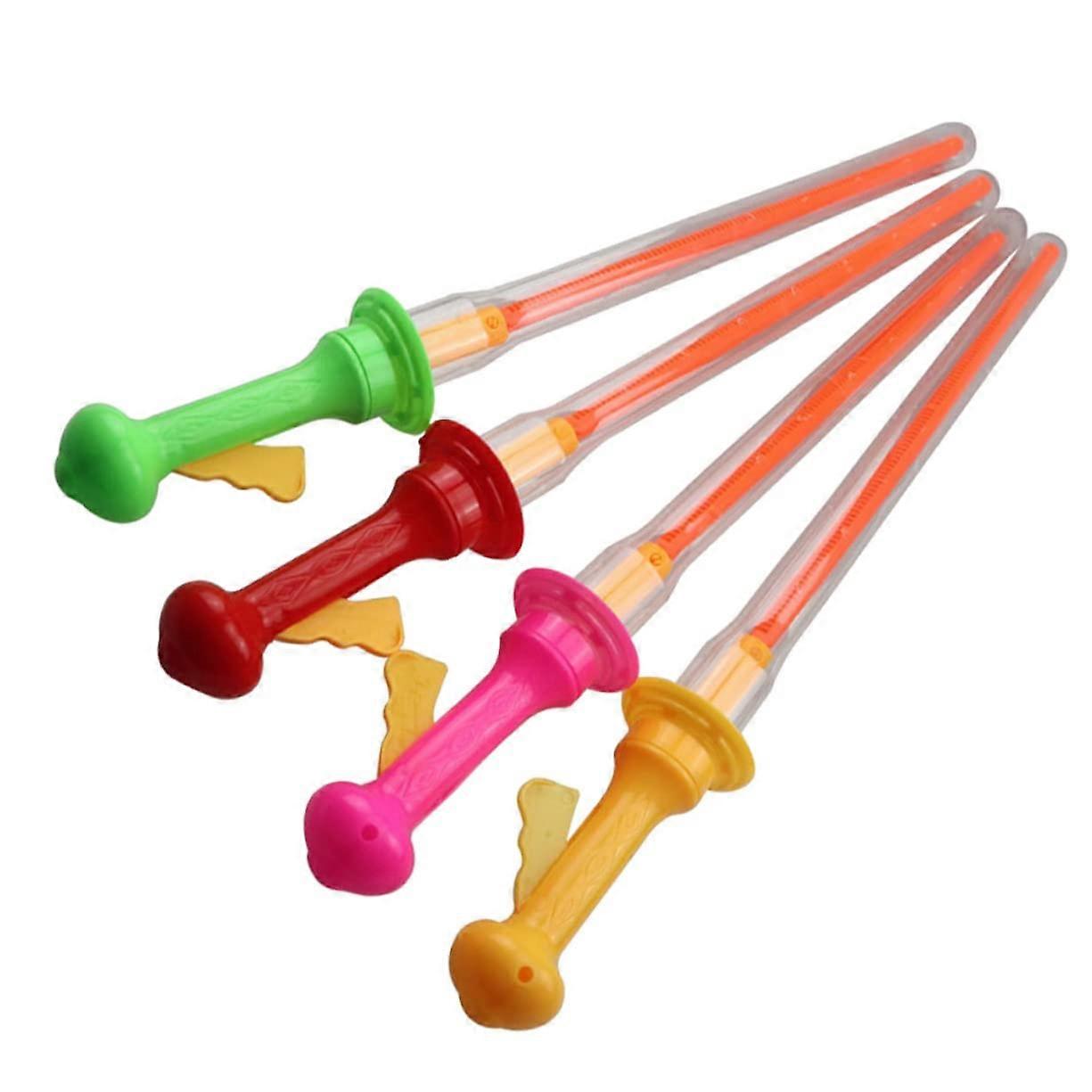 Bubble Sword Toy Set - 4 Bubble Wands for Toddlers, Colorful Blowing Bubble Sticks for Kids' Parties, Random Color Design