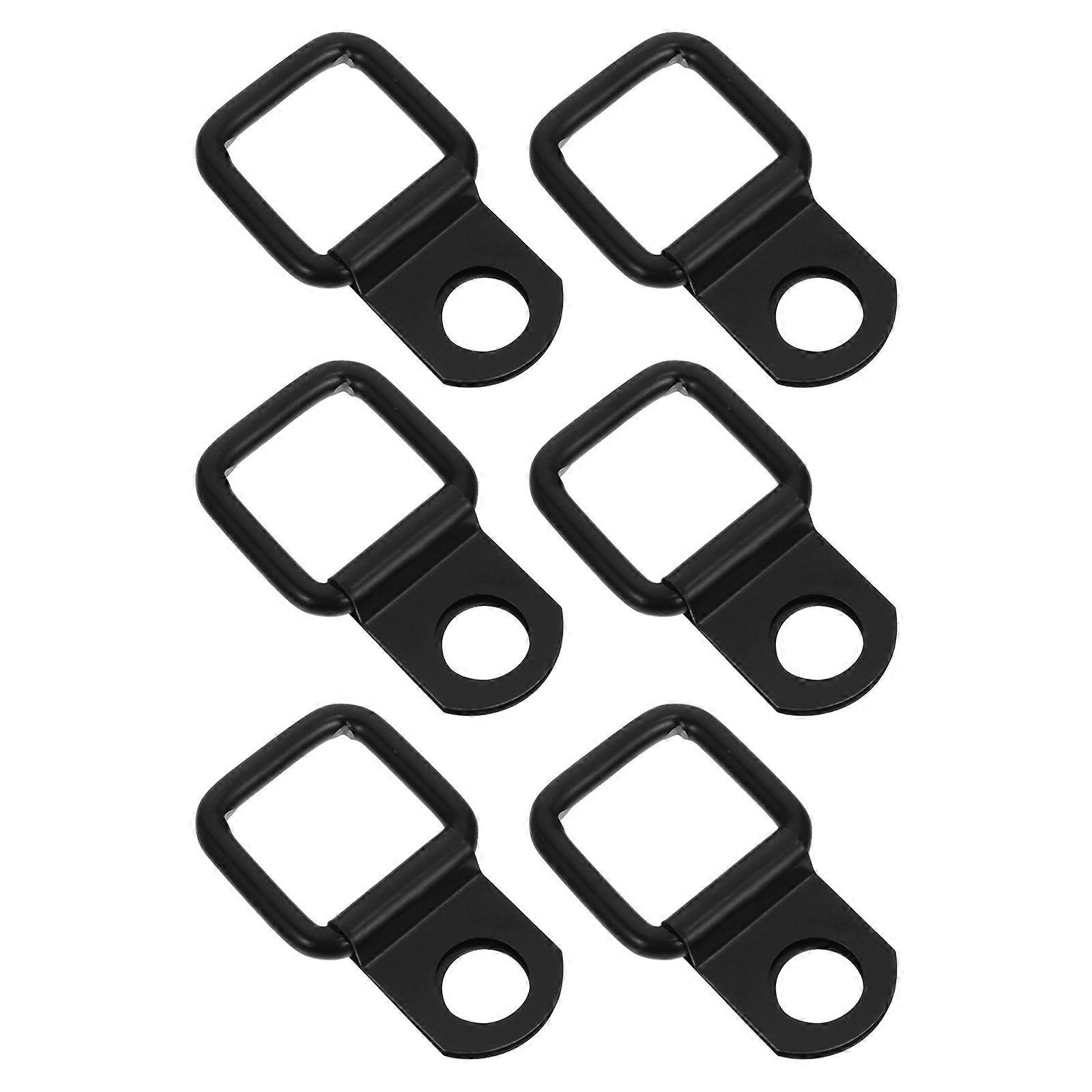 Durable Car Hooks for Trunk Use Iron Material Black Color 6 Pieces