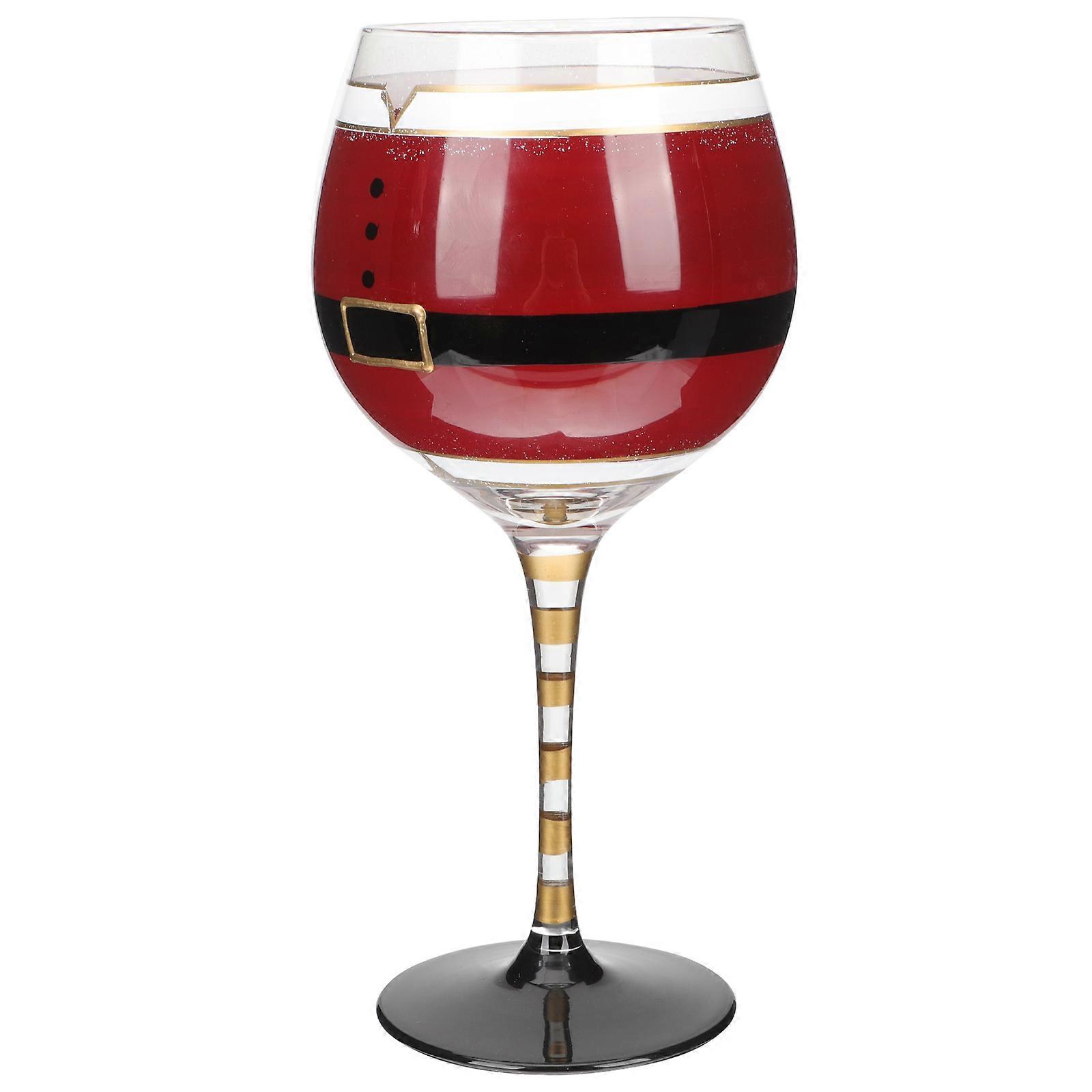 Christmas Themed Wine Glasses Party Accessory 22x8cm Transparent Color Dinner Use 1Set