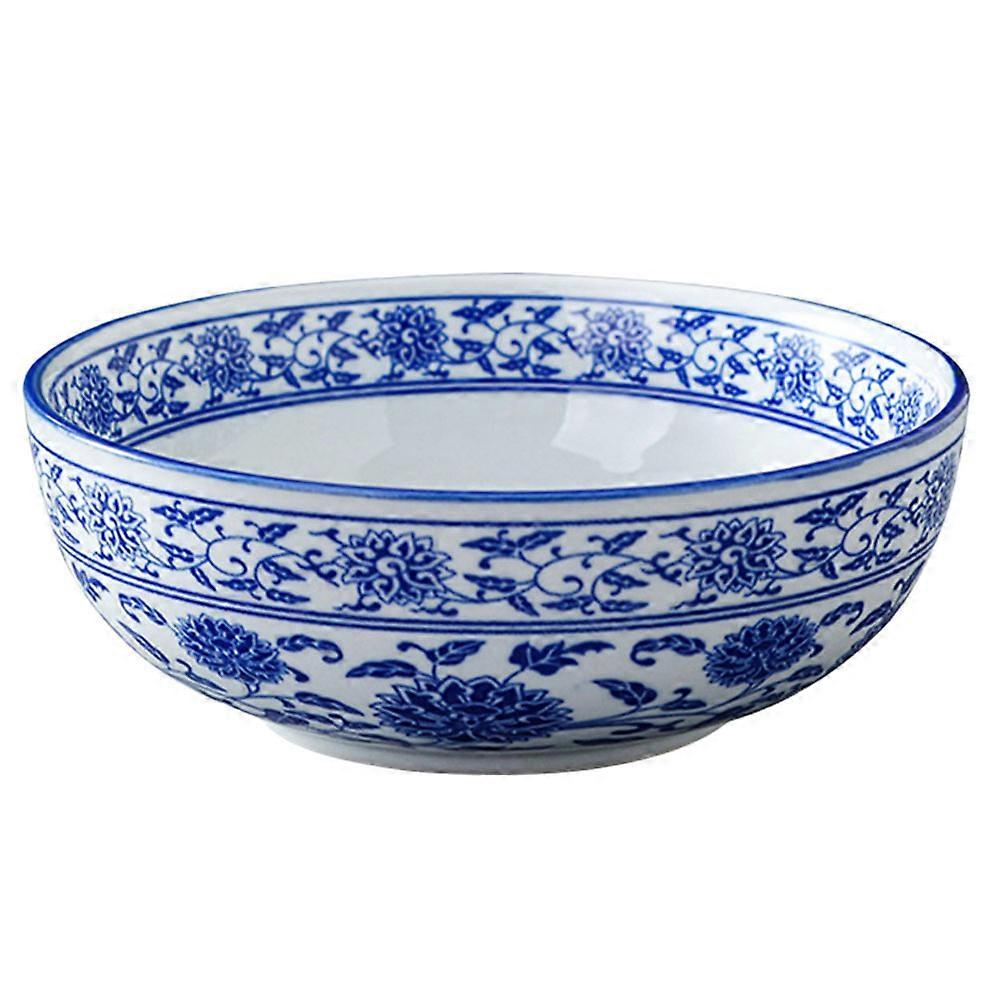 Pho Noodle Bowl Chinese Blue and White Bowls for Dining and Easy to .8×9.8×3.3in 1Pc