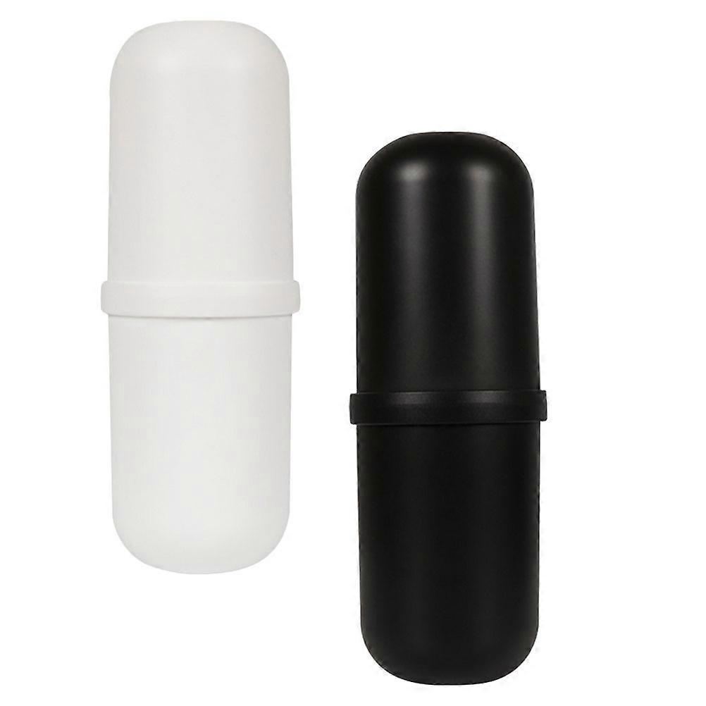 2Pcs Two in One Portable Washing Cups and Toothbrush Cases Bathroom Storage Boxes
