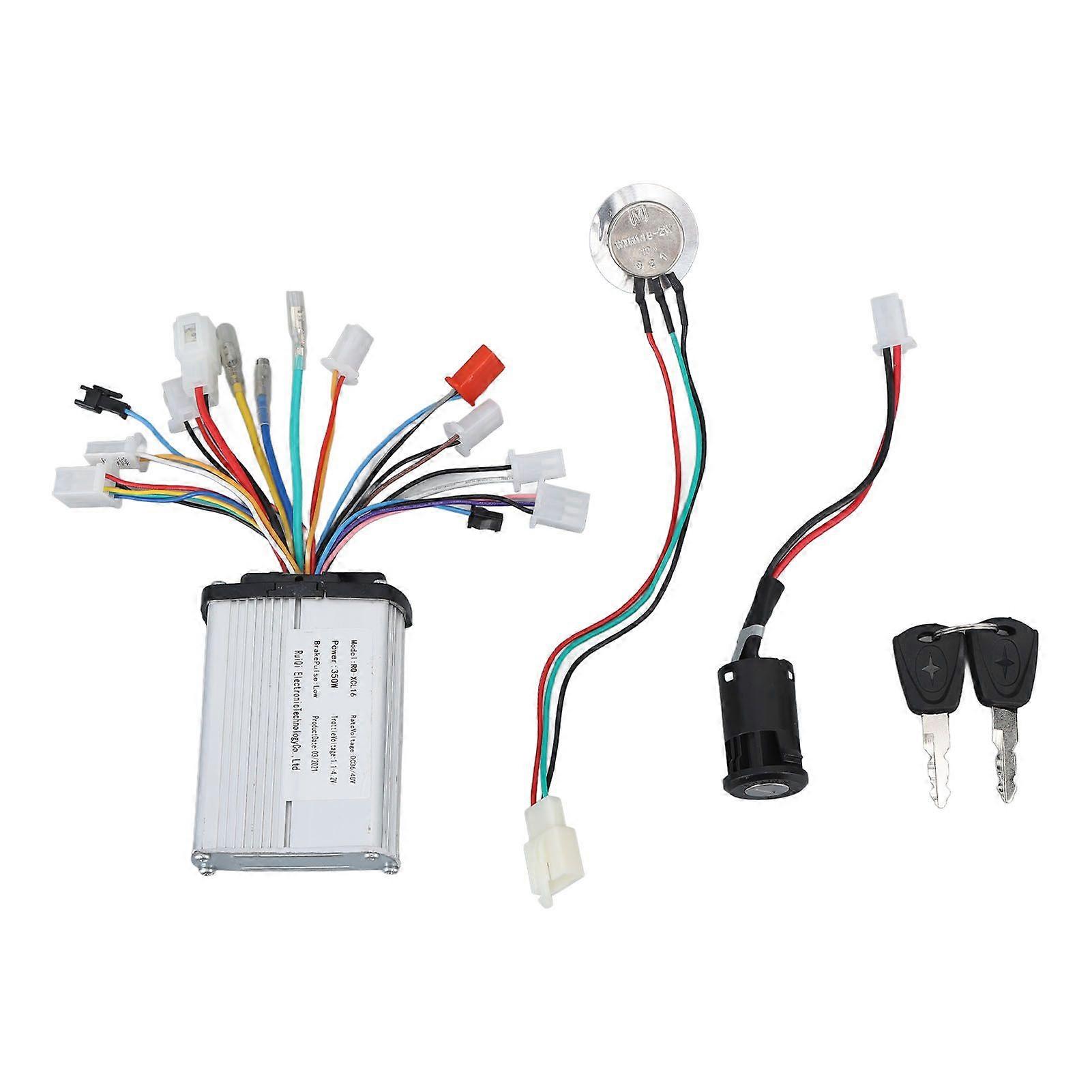 36V 48V 350W Black Edge Brushless Controller with Ignition Switch and Speed Control Knob Switch YMQX)