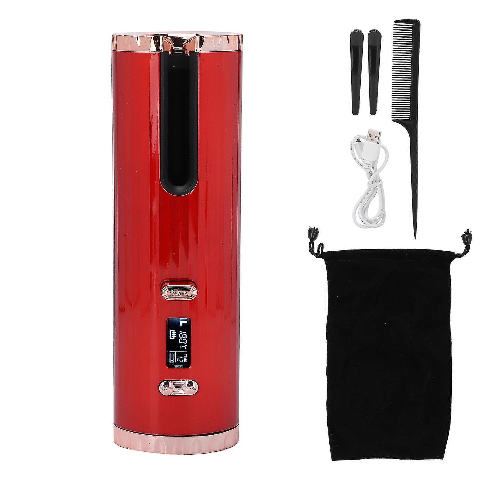 Automatic Hair Curler USB Wireless Auto Ceramic Curling Iron Wand with LCD Display