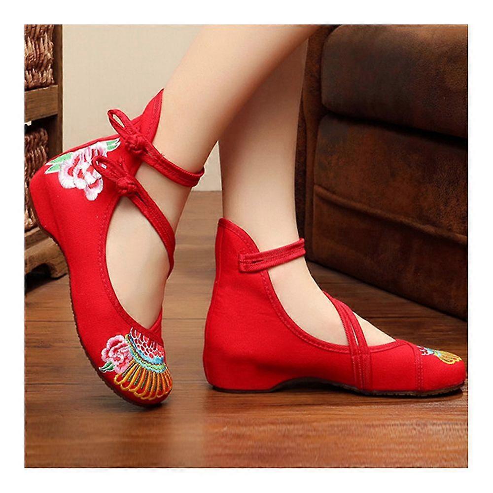 Old Beijing Cloth Embroidered Shoes Round Toe