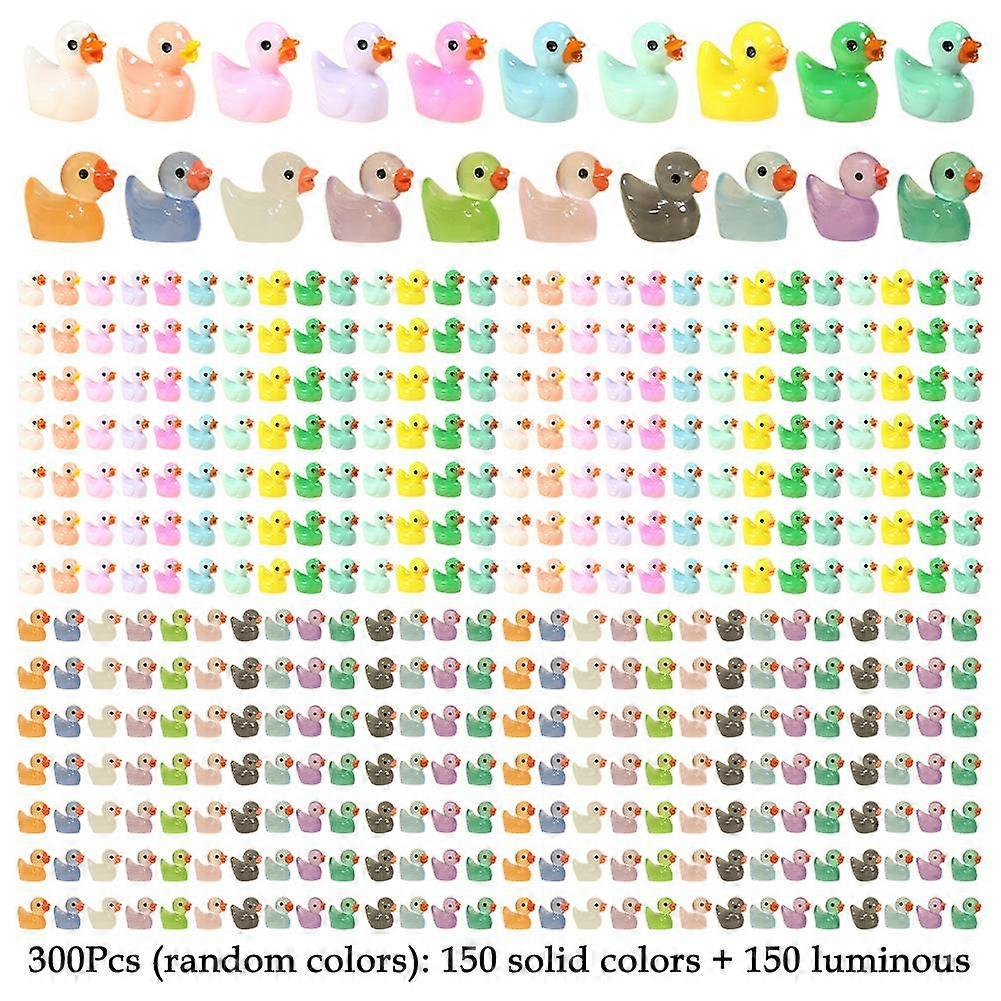 100-300Pcs Mini Resin Duck, Miniature Figures Fairy Garden Ducks Tiny Ducks S8Q4
