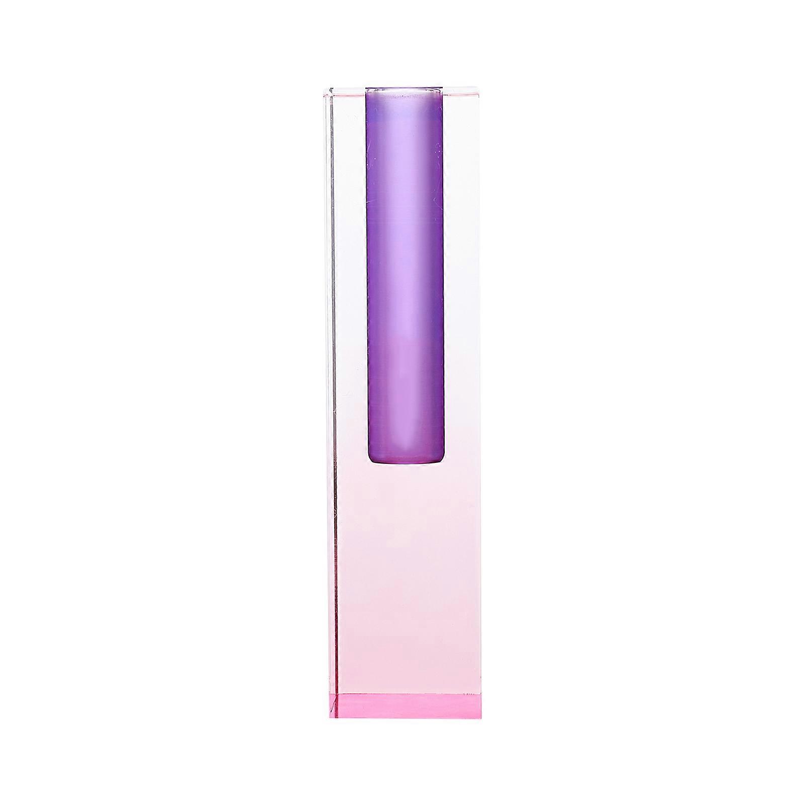 Minimalist Vase Acrylic Light Luxury Square Base Living Room Flower Arranging 1Pc