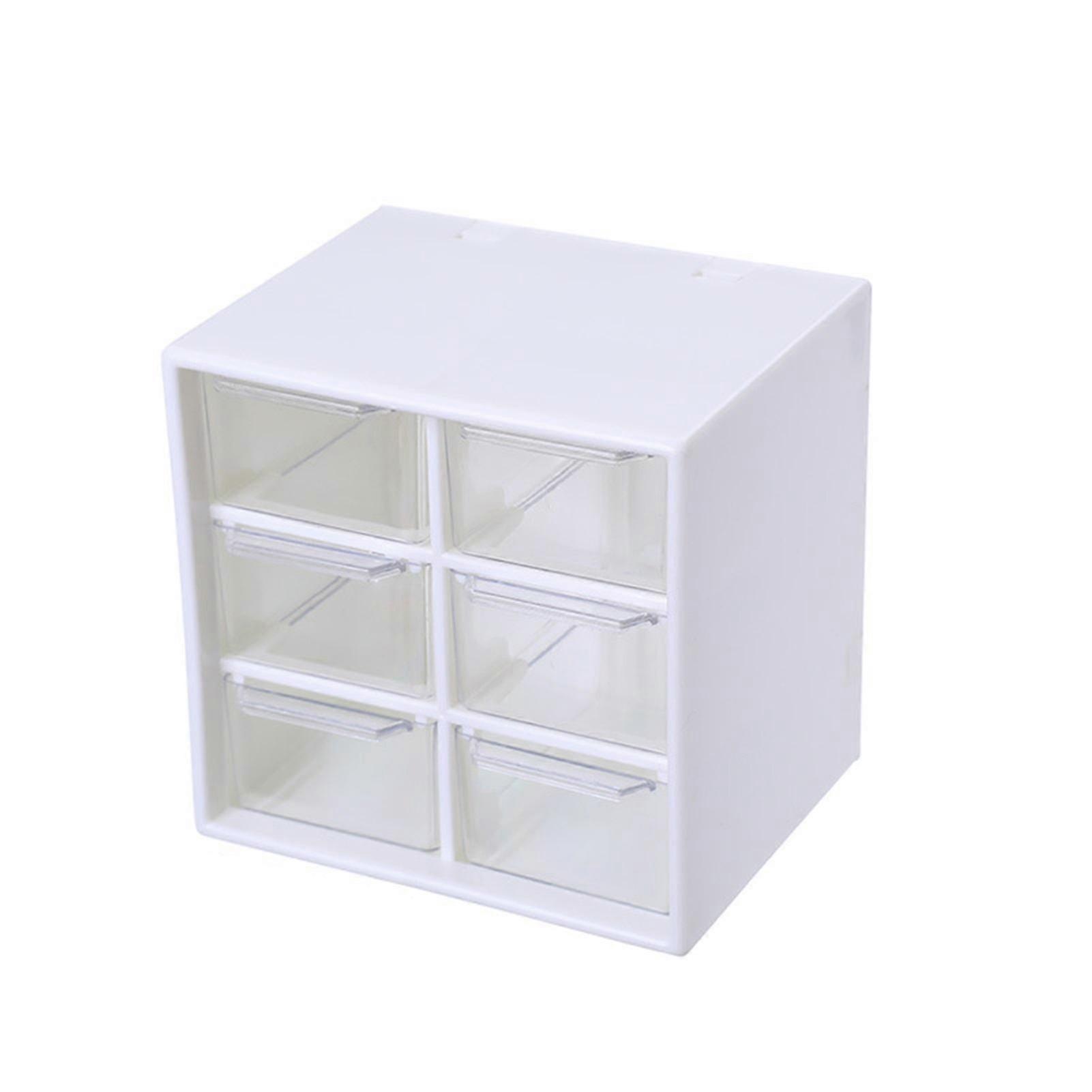 Storage Box Large Capacity Space-saving PP Drawer Type Desktop Pen Makeup Organizer Box for Home--White