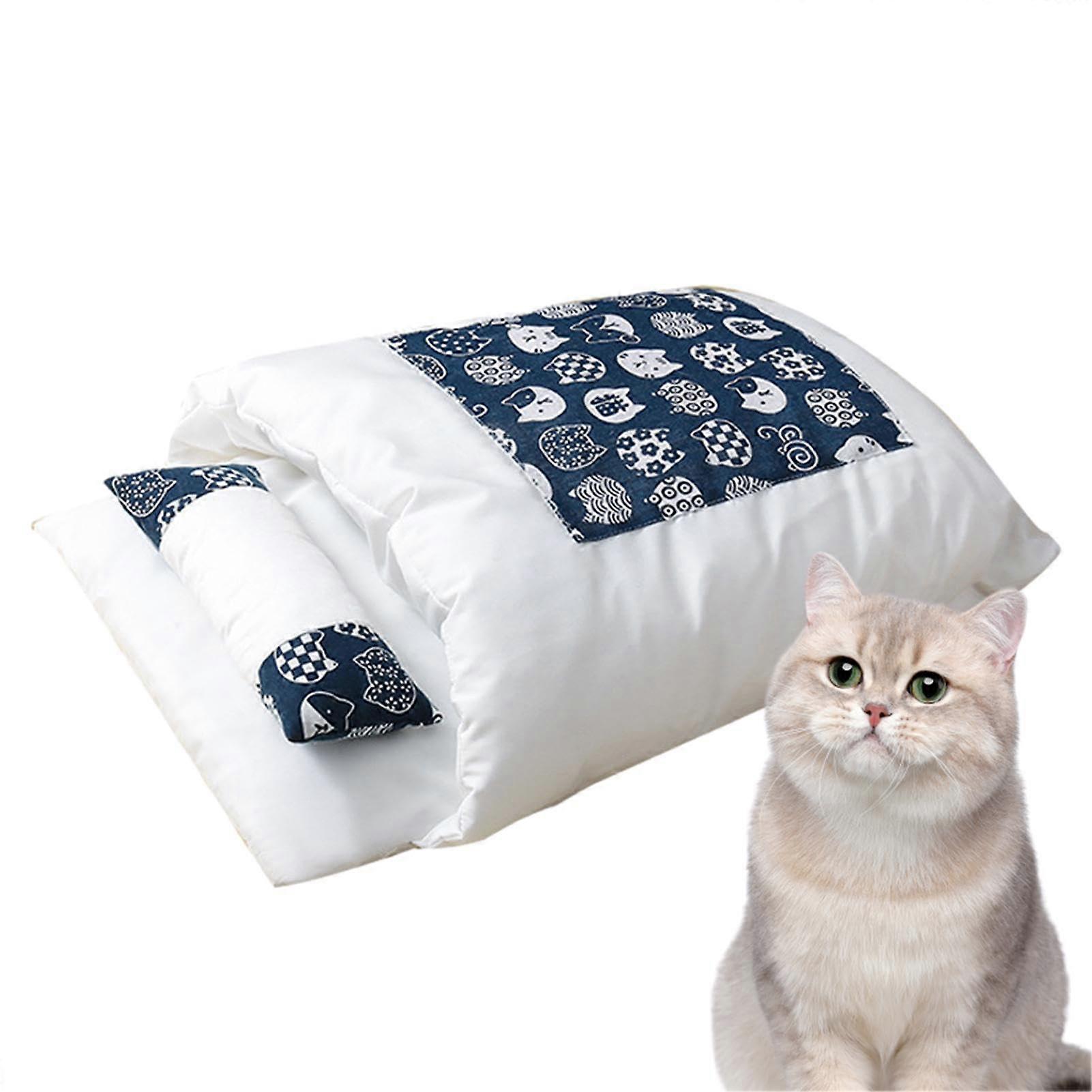 Cat sleeping bag Washable, comfortable pet bed with cushion, multicolor M