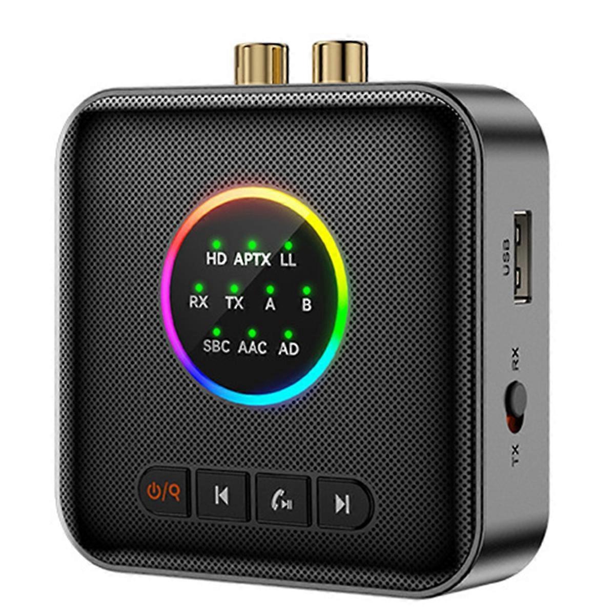 Bluetooth 5.2 Audio Transmitter Receiver FM USB 3.5MM AUX Stereo