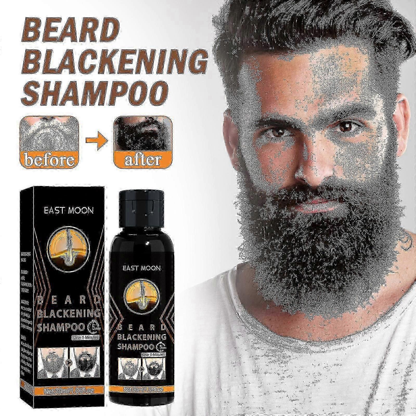 Men's Permanent Beard Dye Shampoo - 30ml Formula for Grey Coverage & Styling