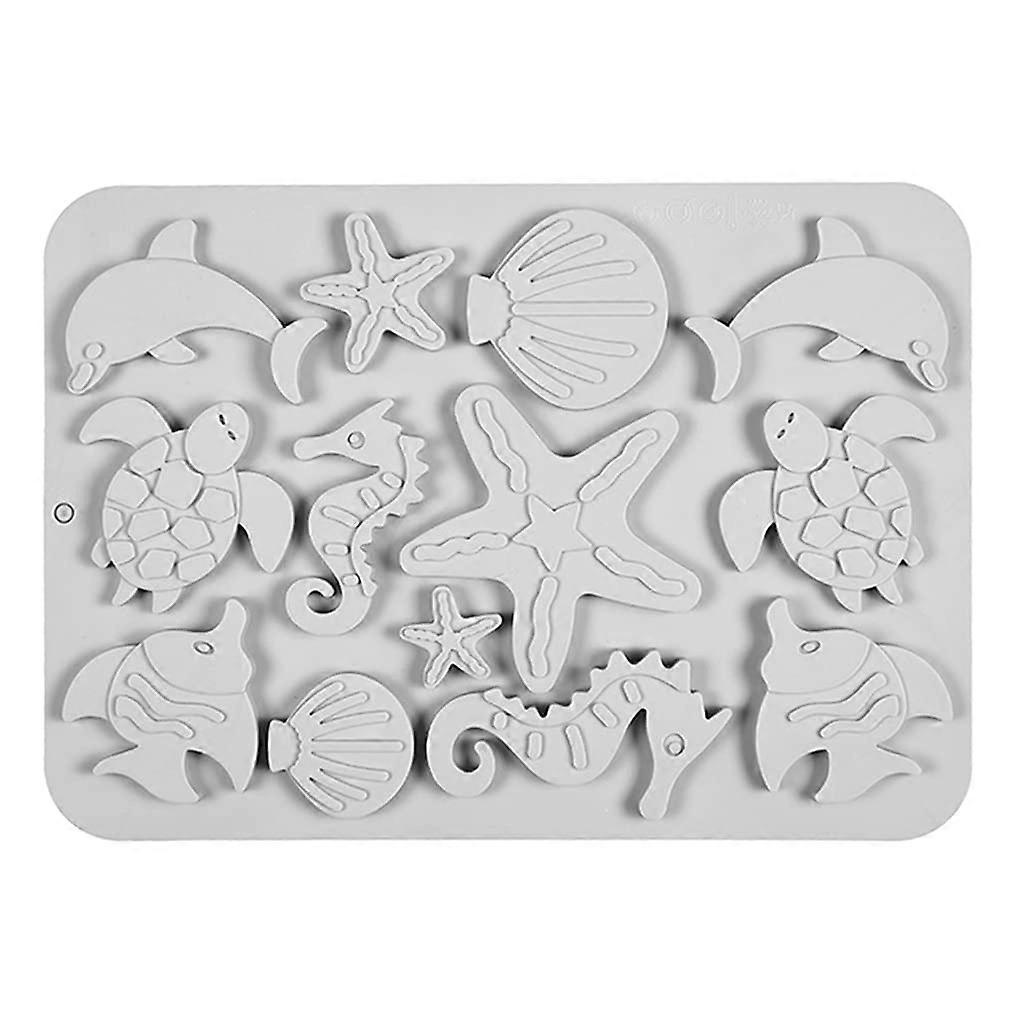 Silicone Material Sea Life Shape Seer Grey