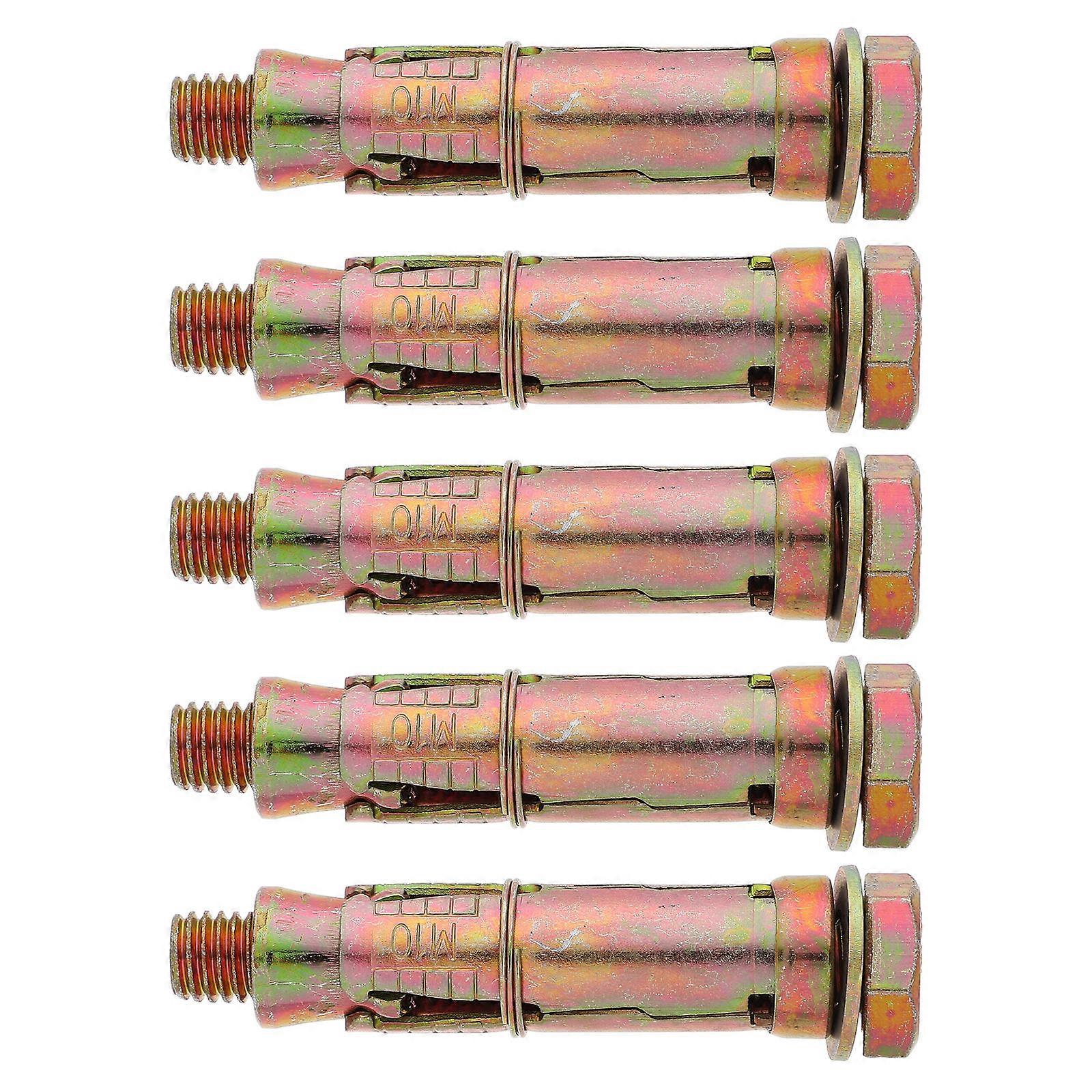 5pcs Zinc Plated Heavy Duty Expansion Bolts Gecko Screws for Masonry Drywall Concrete Anchors Golden Color