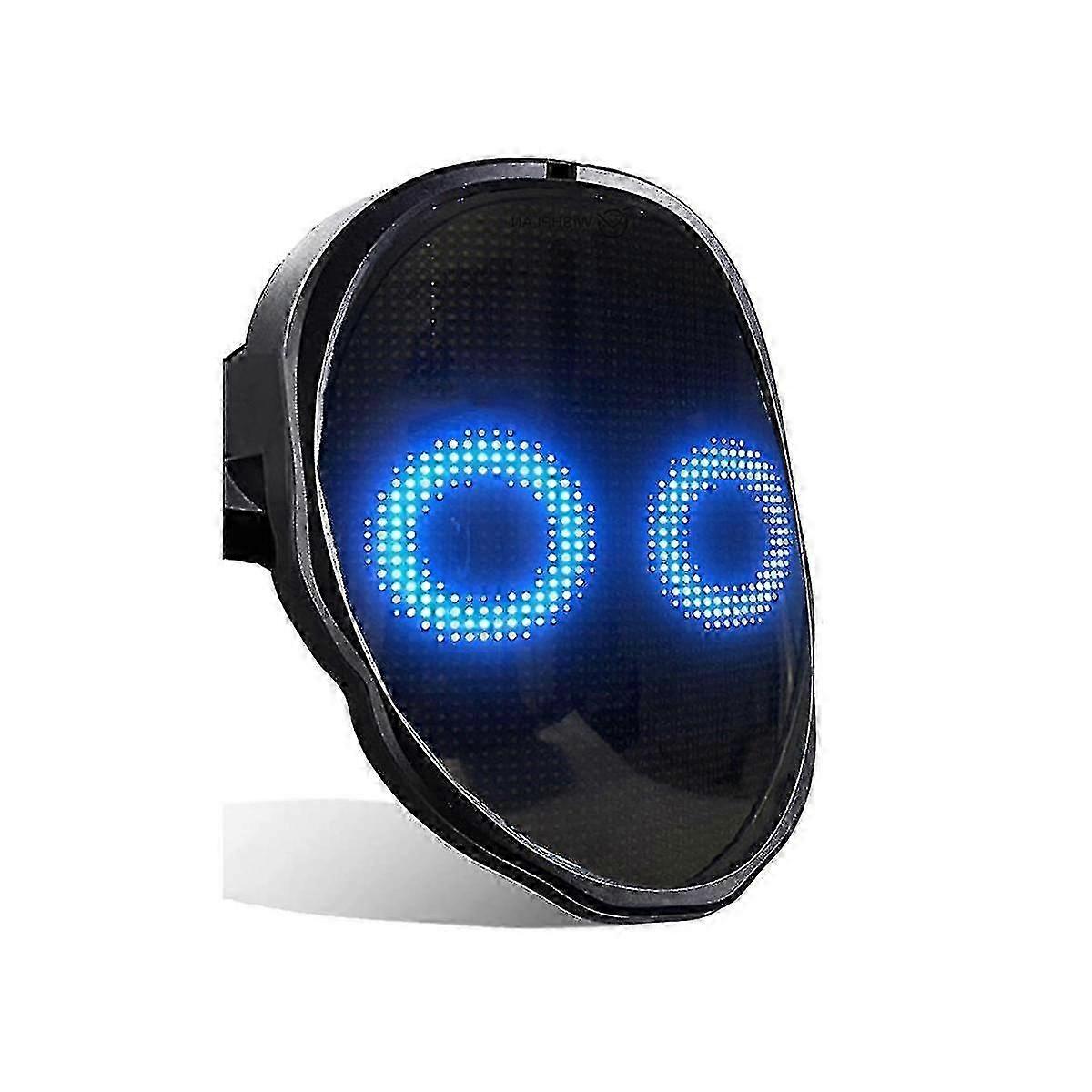 Bluetooth Led leuchtet auf Party Maske Halloween Weihnachten DIY Animation Text Liebe Streich Konzert Roboter Gesicht Led Maske-meini