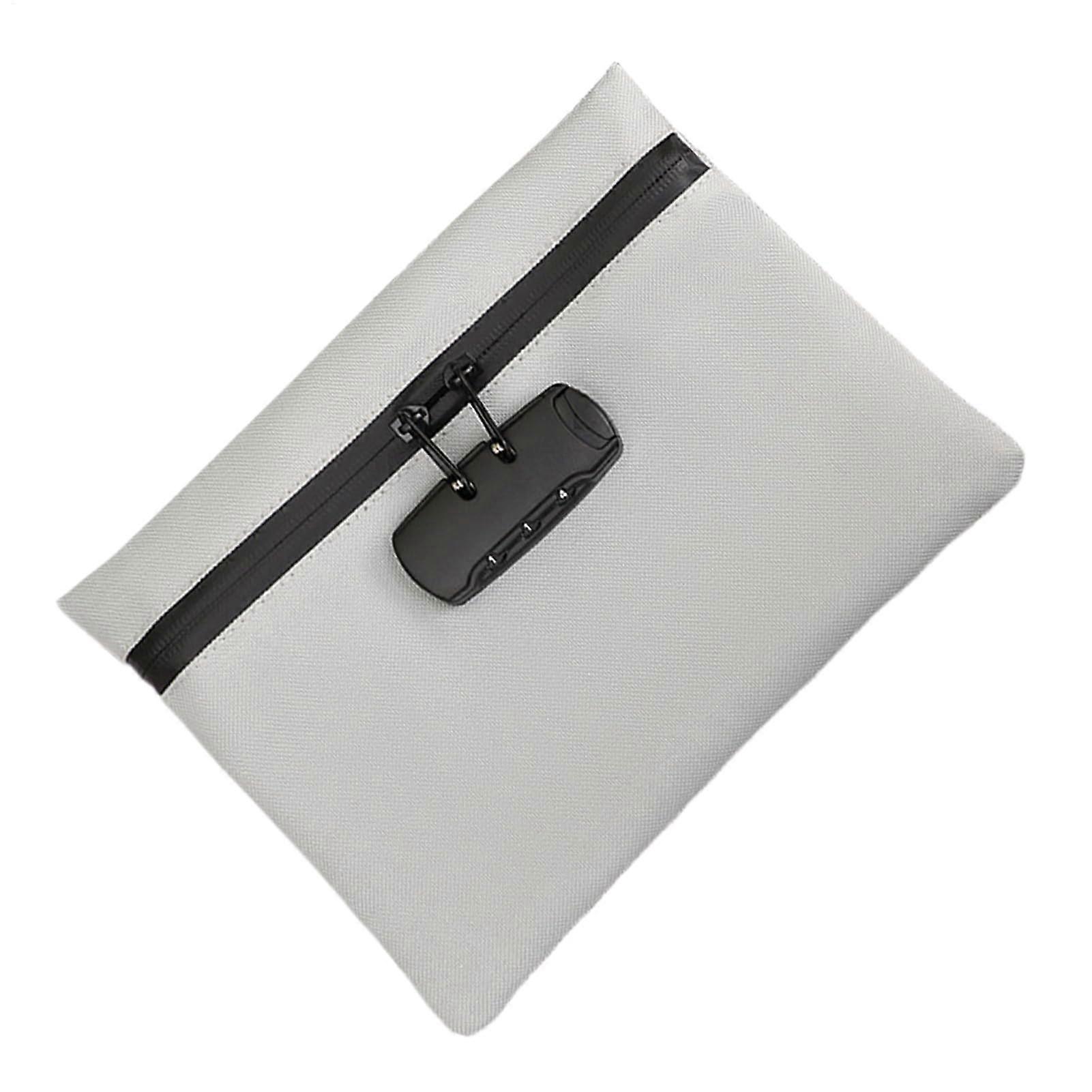 Travel Security Bag with Lock, Waterproof Anti-Theft Organizer, Portable Container for Camping, Gym, Office - Gray