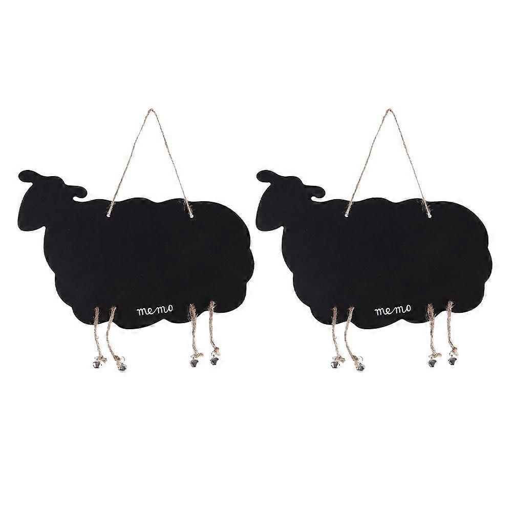 2pcs Mini Chalkboards Sheep Shaped Blackboard Message Board Hanging Memo Board