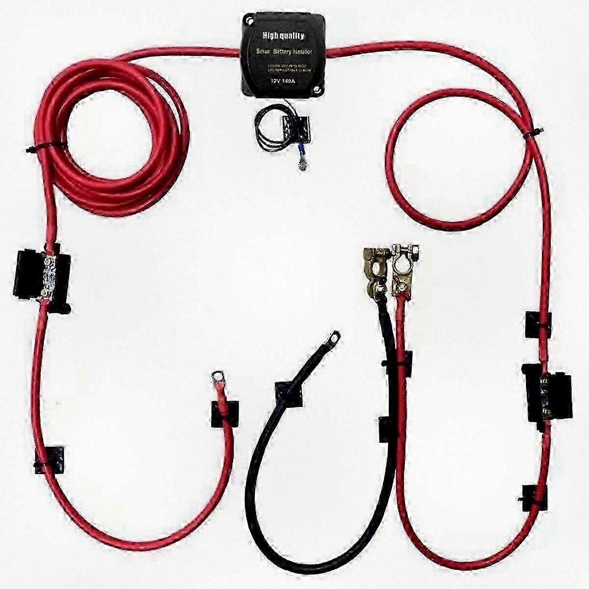 12V 140A Automatic Dual Battery Isolator Kit with Voltage Sensitive Relay for RV Truck ATV 6 Meter Split Charger System