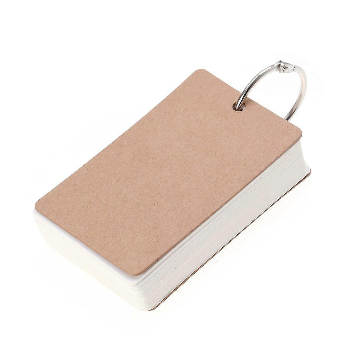 50 Pages Binder Ring Easy Flash Kraft Paper Study Cards Bookmark DIY Greeting Index (White)