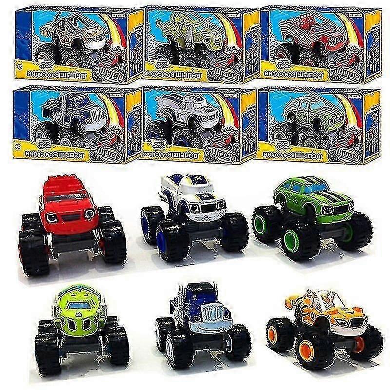 Blaze et les Monster Machines - Véhicules, voitures et camions de course pour enfants - Coffret cadeau de 6 pièces / YY-M