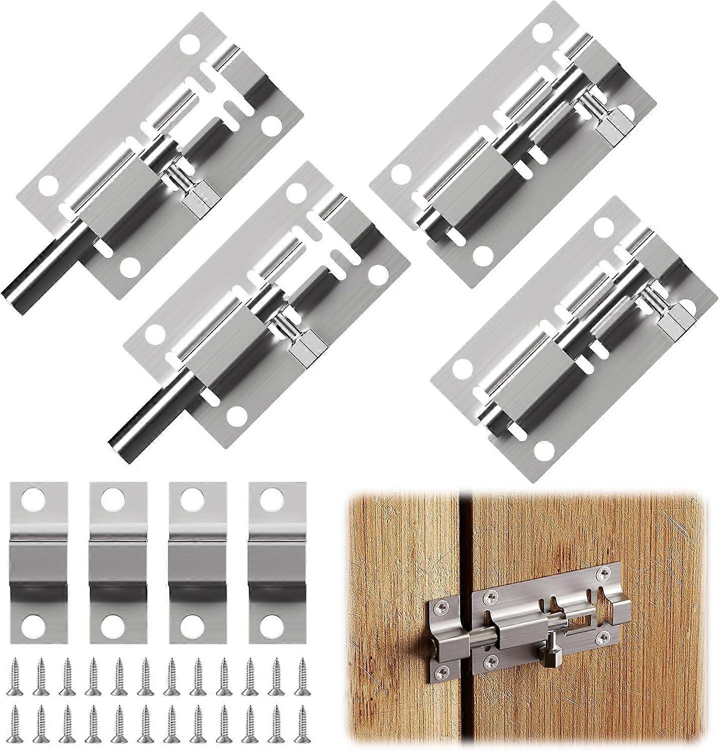 4Pack Small Sliding Gate Latch with Stainless Steel Security Screws