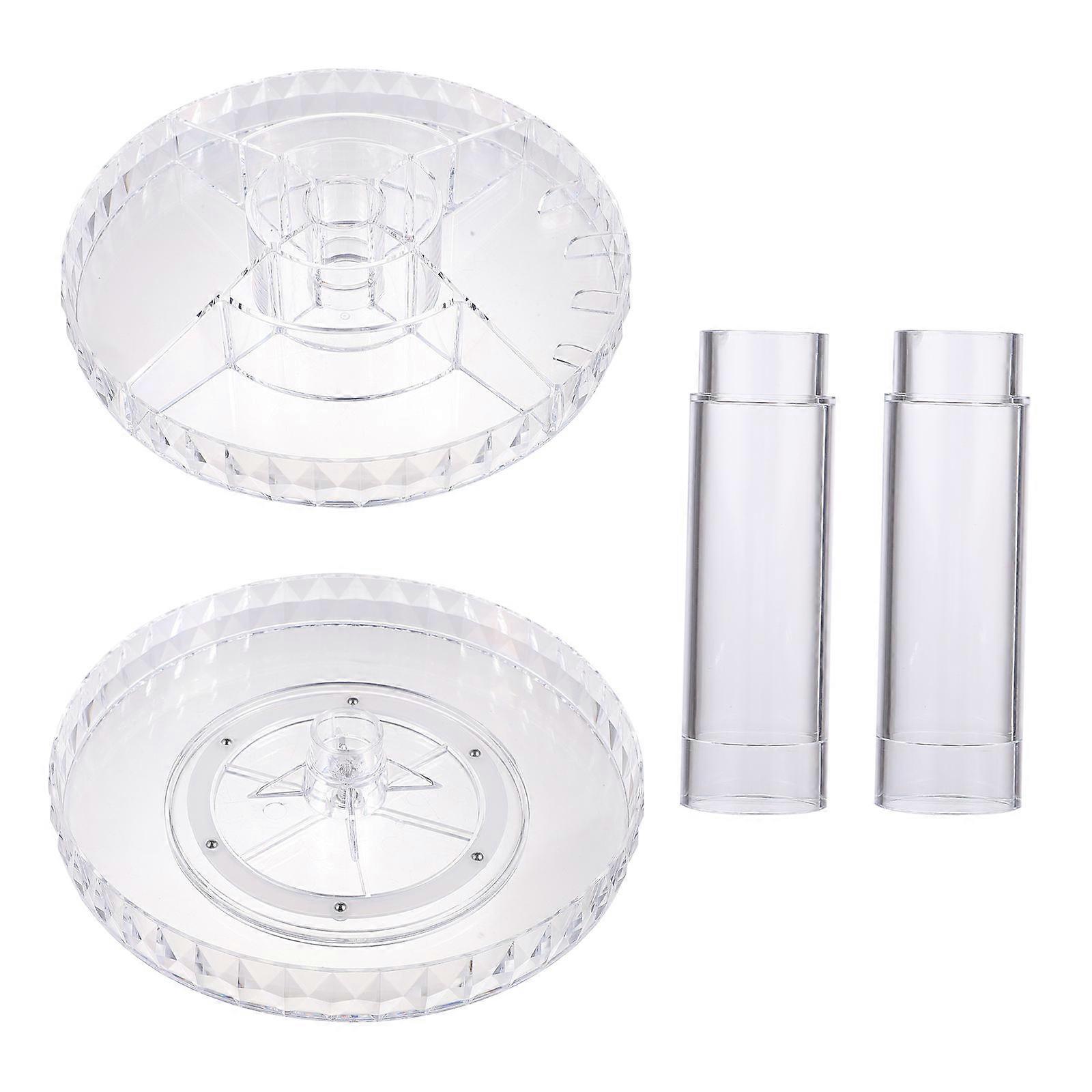 Transparent Rotating Storage Rack Round Design 28x25x25cm Plastic Space Saving 1Pack