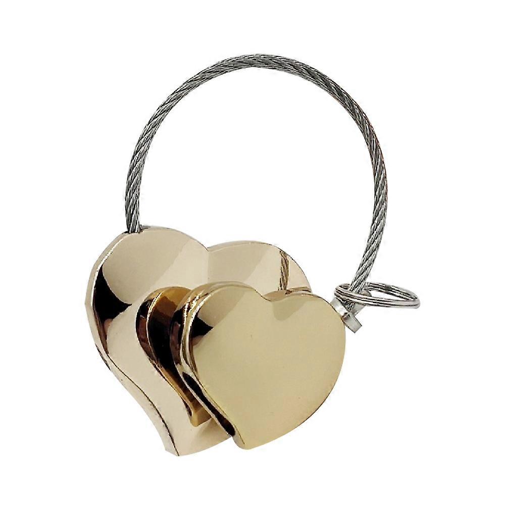 Keychain For Girlfriend Double Heart Keychain Matching Couple Keychains Holder Golden 5 5x3 5cm 1Set