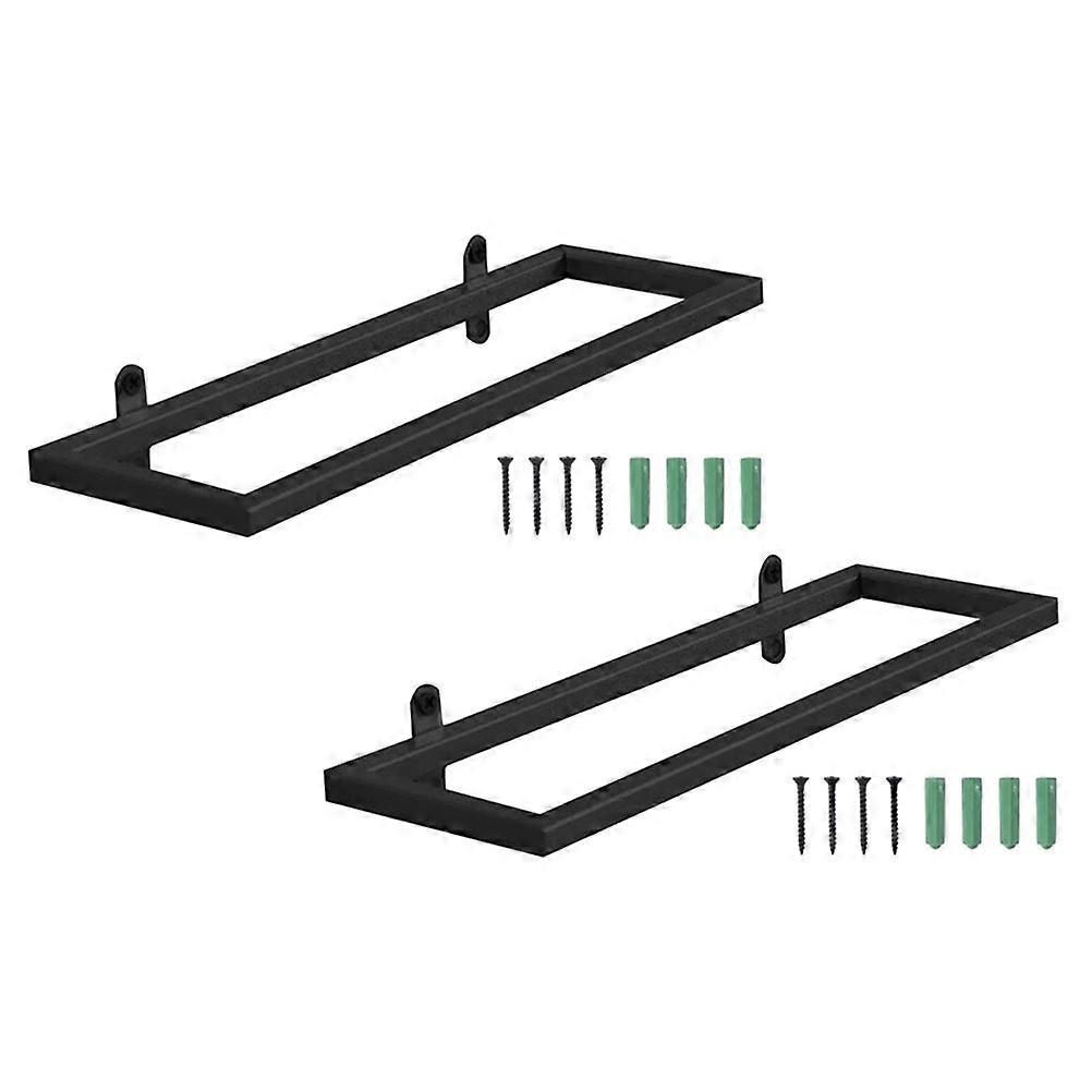 2Pcs Simple Home Wall mounted Display Racks Useful Bar Wine Stands (Black)