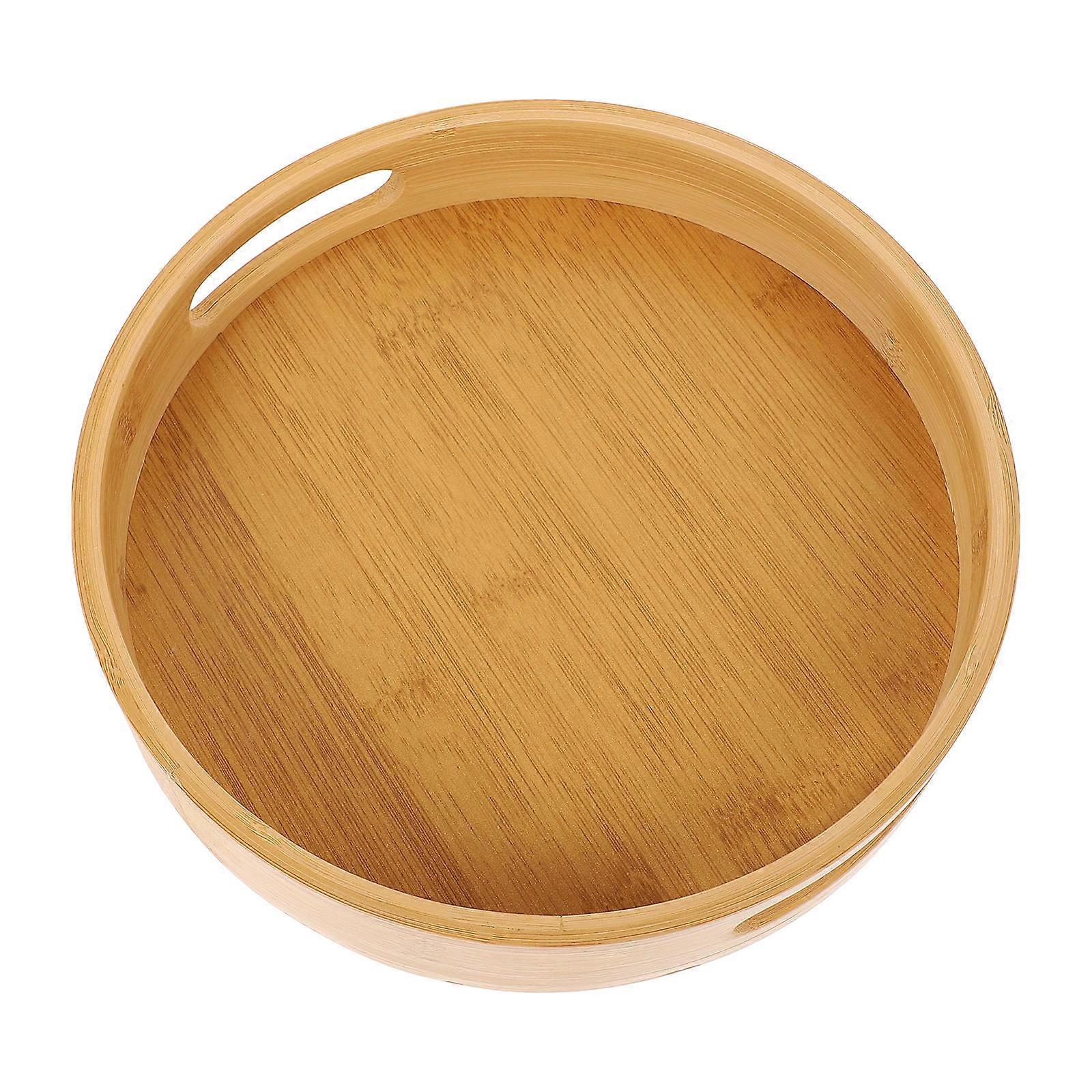 1Pc Household Storage Tray Practical Bamboo Tea Plate Simple and Functional