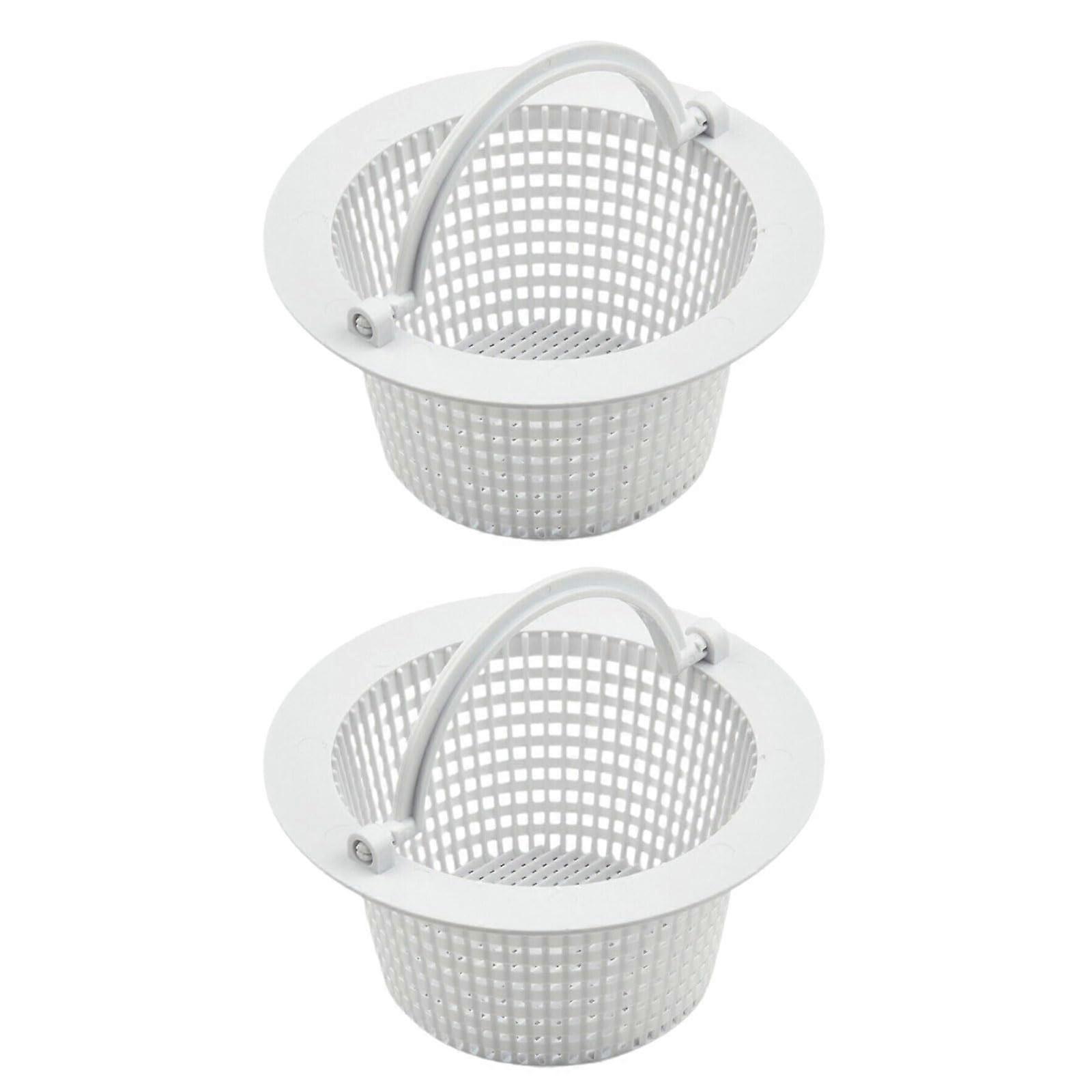 2 PCS Ground Pool Skimmer Replacement Basket Compatible with In-Ground Skimmers, Durable Plastic for Efficient Debris Removal