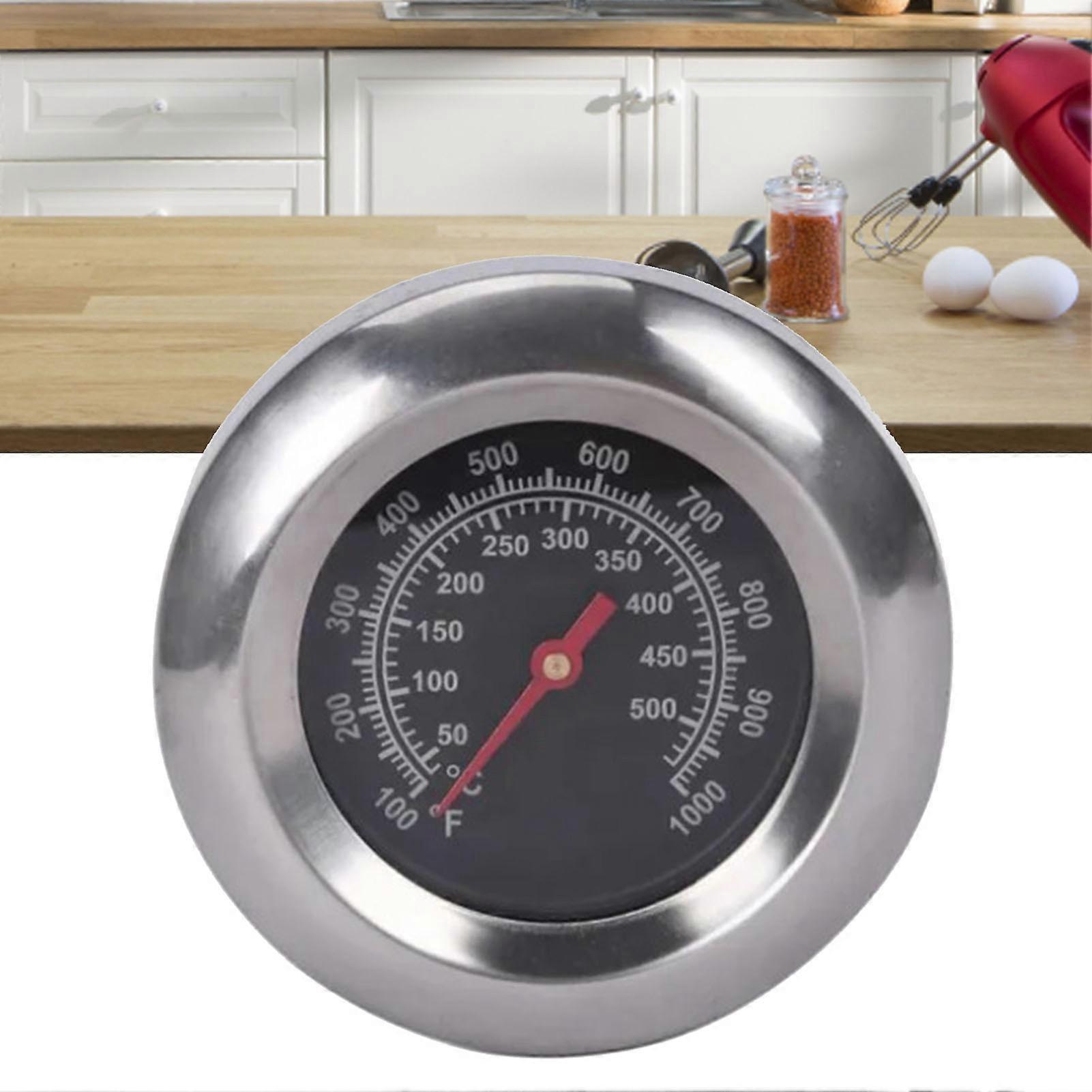 Grill Thermometer M10 Thread 7.6cm Alloy Steel Clear Scale