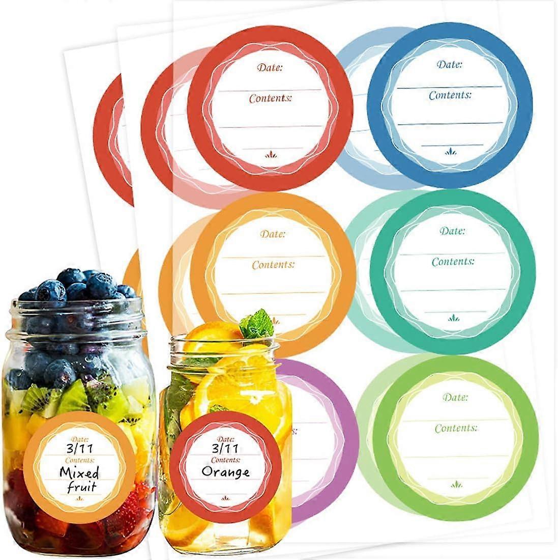 60 Jam Labels, Self-Adhesive, Decorative Stickers, for Jam Jars
