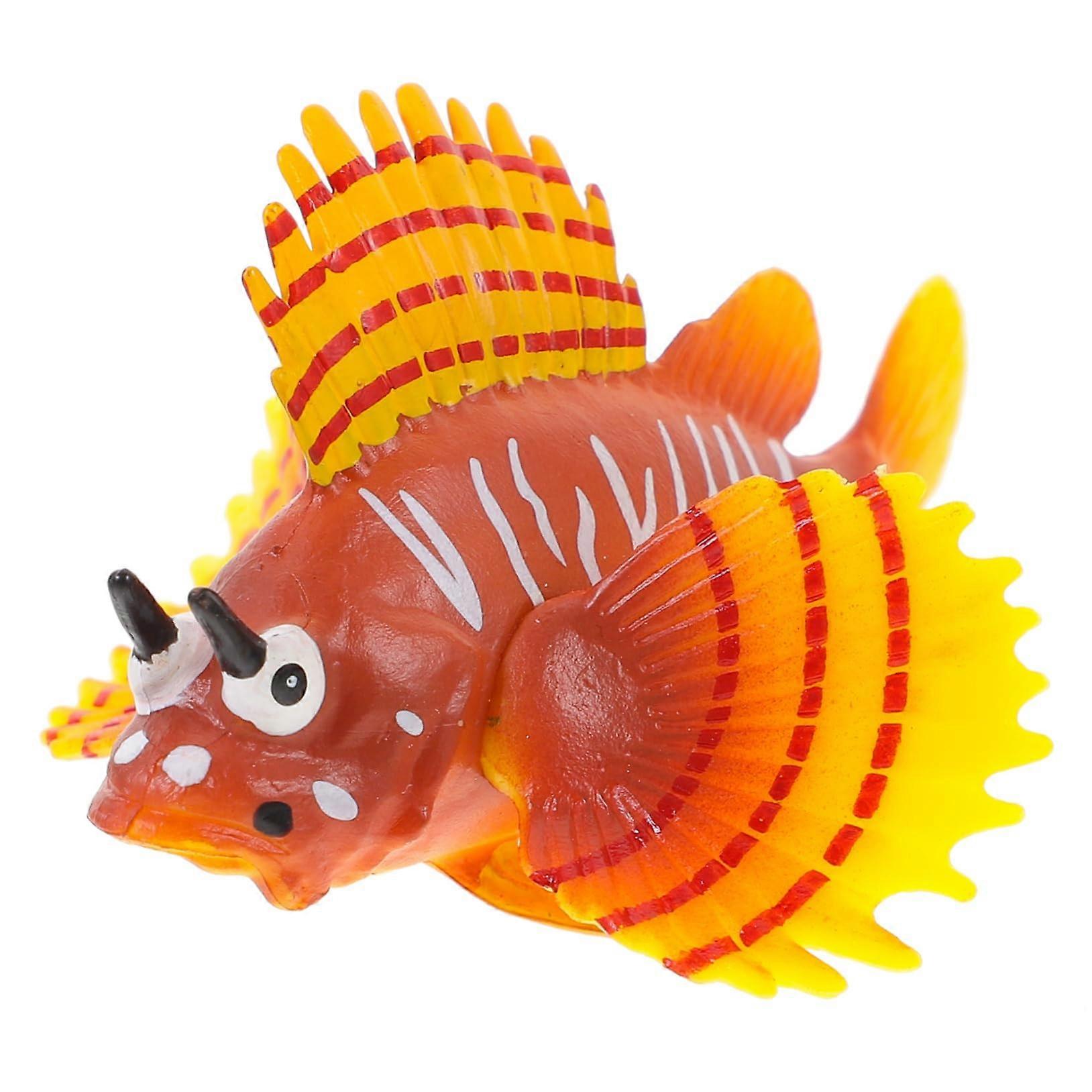 Simulation Lionfish Plastic Model Toy, Realistic Animal Figure for Animal Recognition, Decoration for Garden or Room